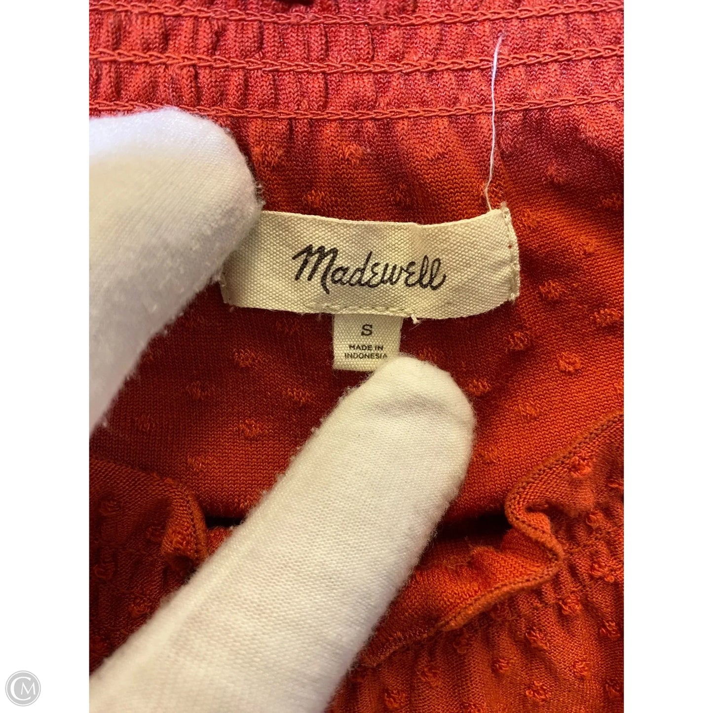 Top 3/4 Sleeve By Madewell In Orange, Size: S