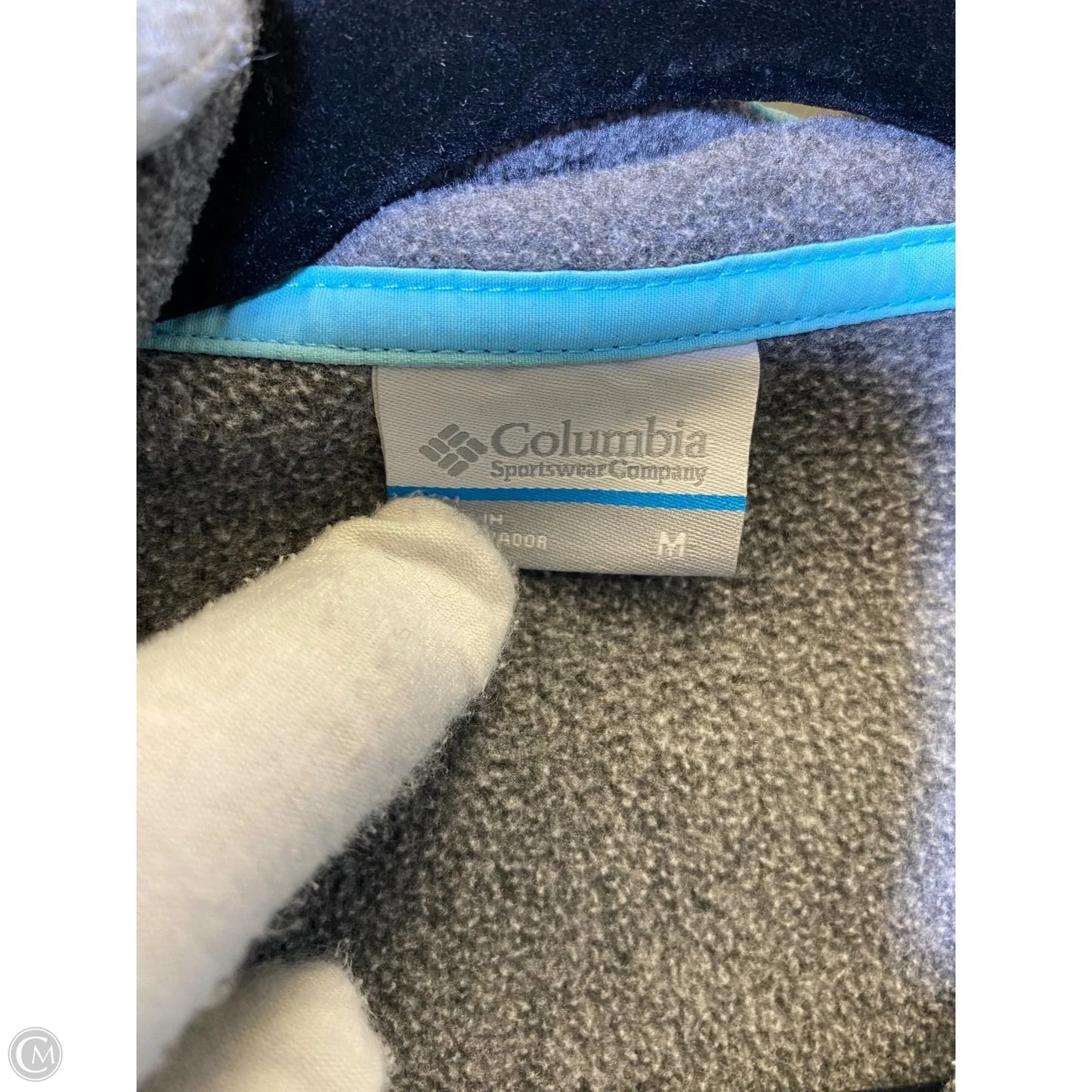 Sweatshirt Collar By Columbia In Blue & Grey, Size: M