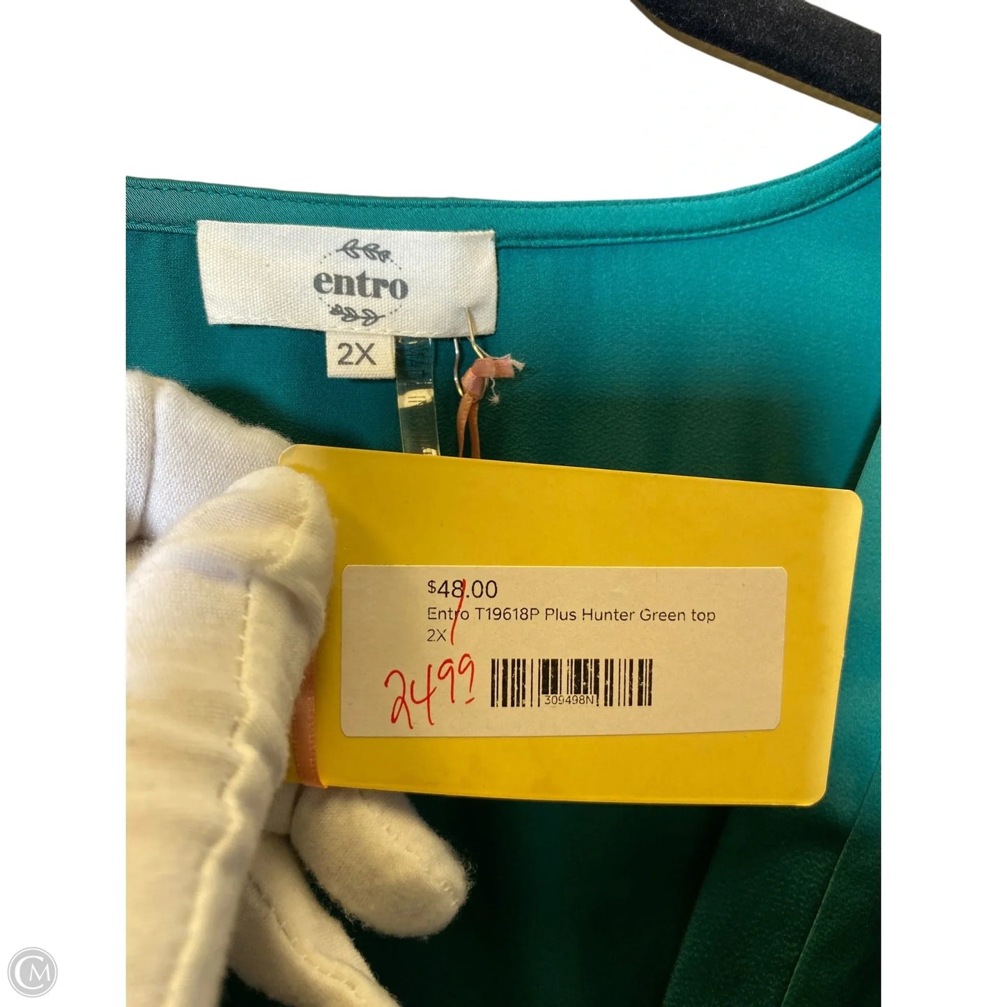 Top Short Sleeve By Entro In Green, Size: 2x