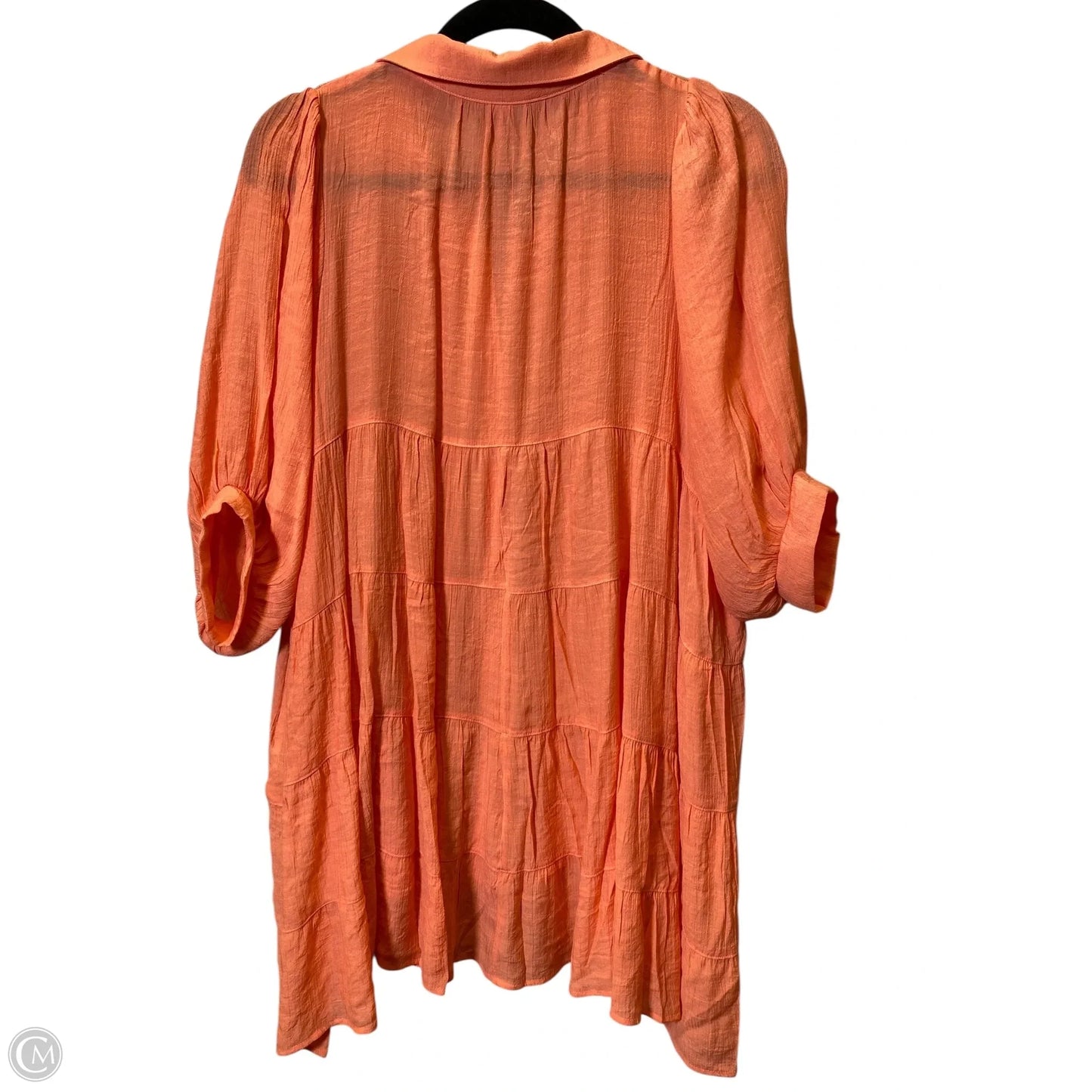 Blouse 3/4 Sleeve By Zenana Outfitters In Orange, Size: L