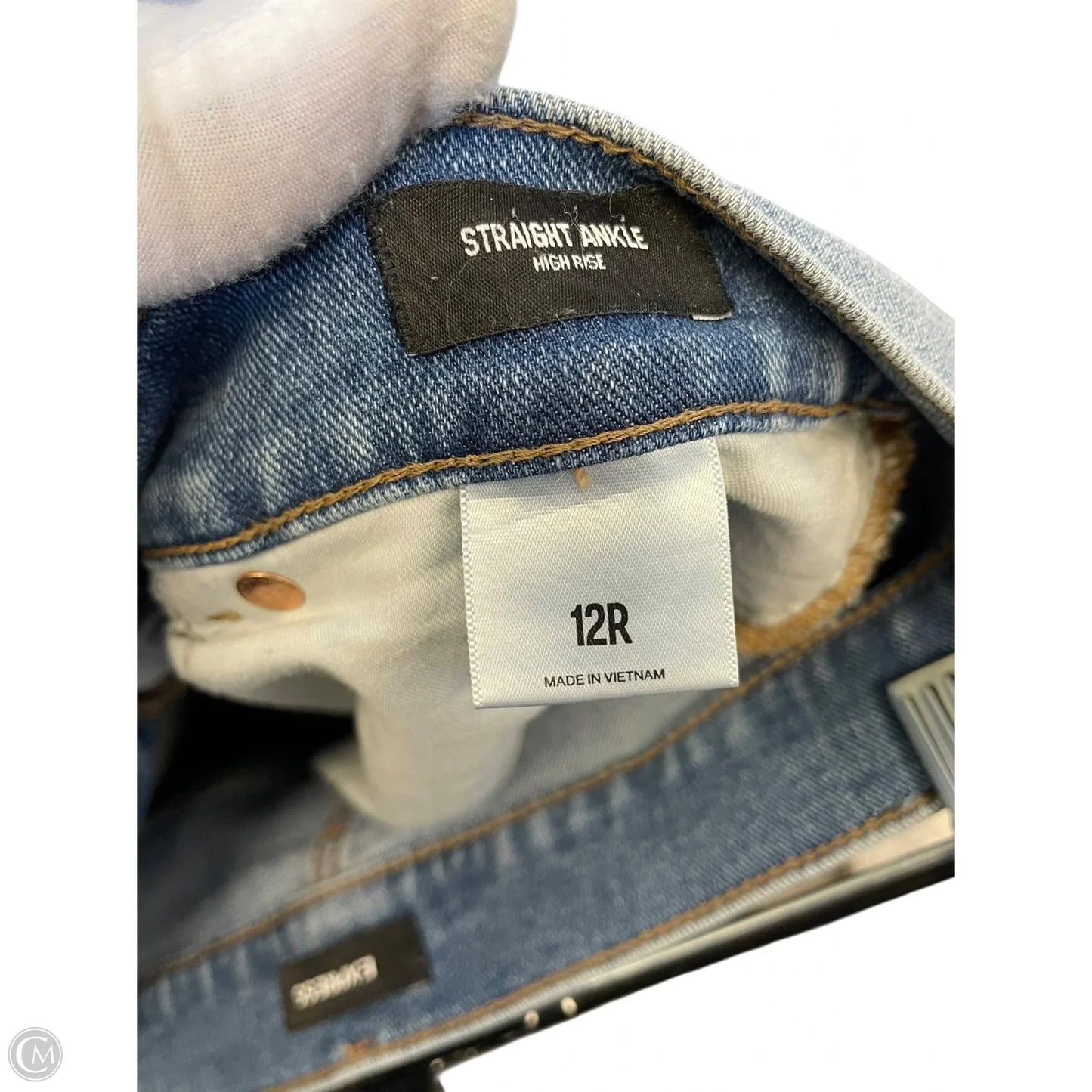 Jeans Straight By Express In Blue Denim, Size: 12