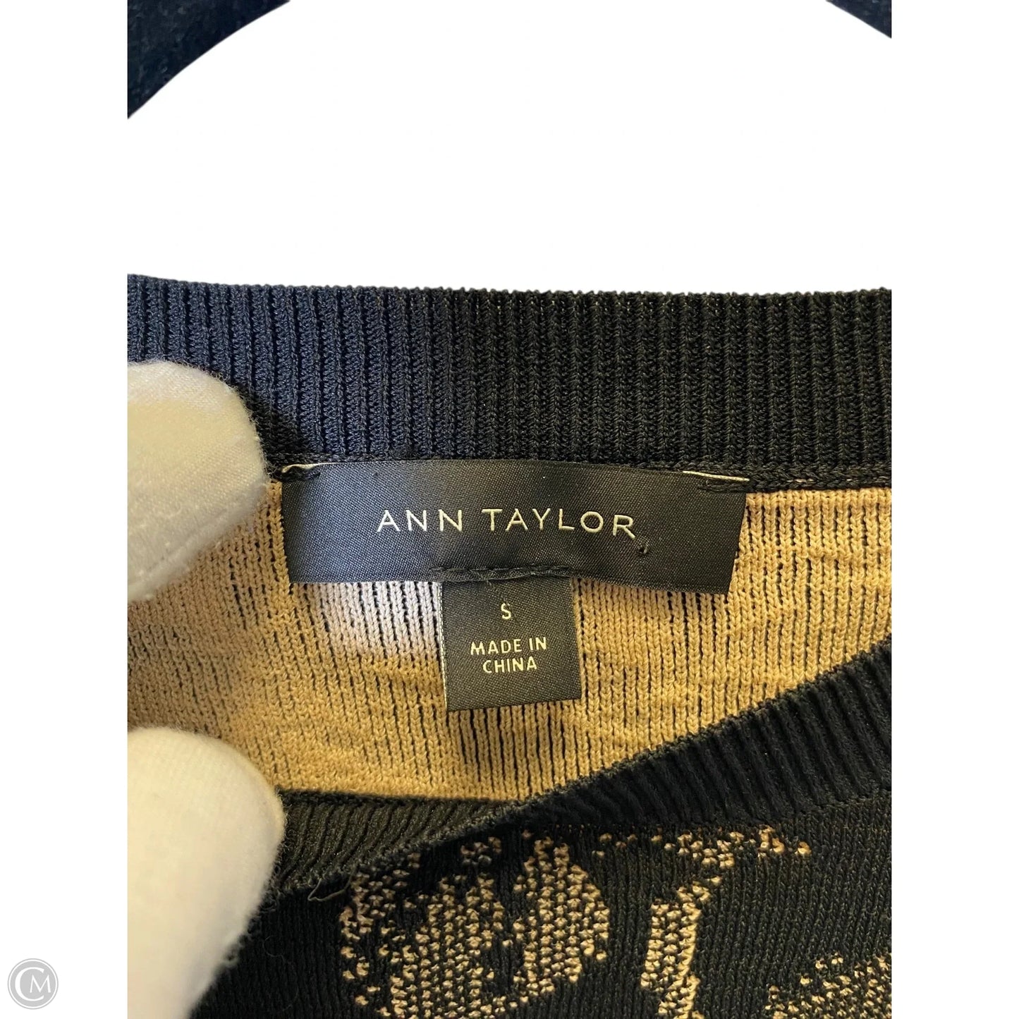 Sweater By Ann Taylor In Black & Cream, Size: S