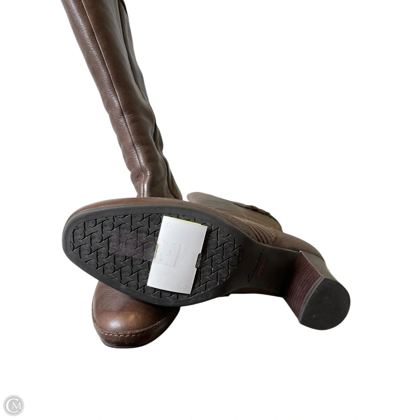 Boots Knee Heels By Clarks In Brown, Size: 9