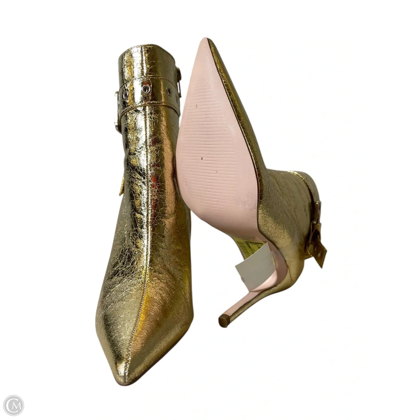 Boots Mid-calf Heels By Clothes Mentor In Gold, Size: 6.5