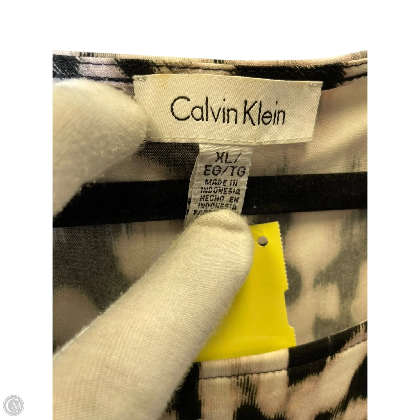 Top Long Sleeve By Calvin Klein In Multi-colored, Size: Xl
