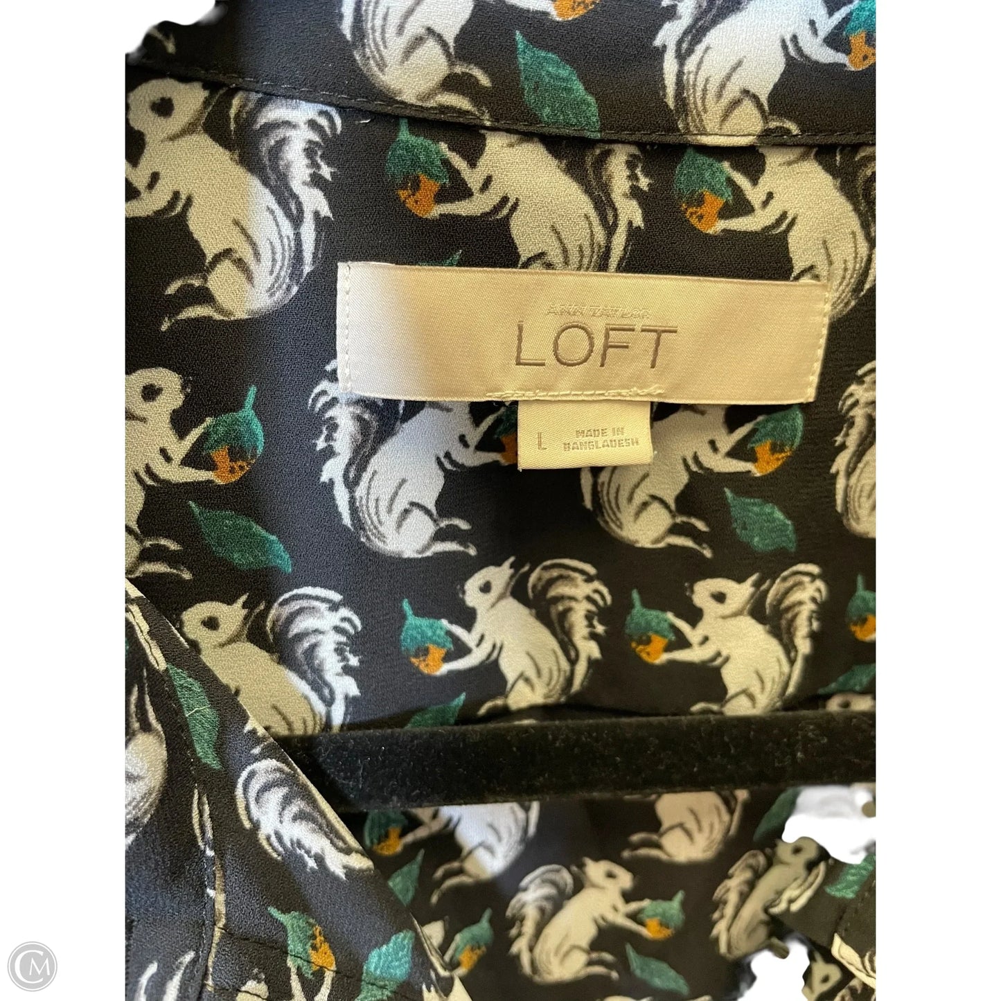 Blouse Long Sleeve By Loft In Multi-colored, Size: L