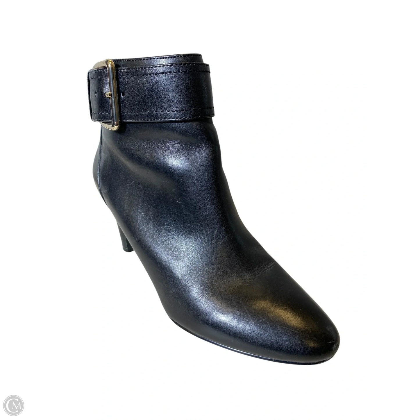 Boots Ankle Heels By Bandolino In Black & Silver, Size: 8.5