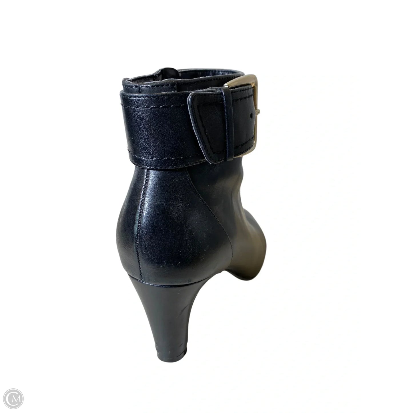 Boots Ankle Heels By Bandolino In Black & Silver, Size: 8.5