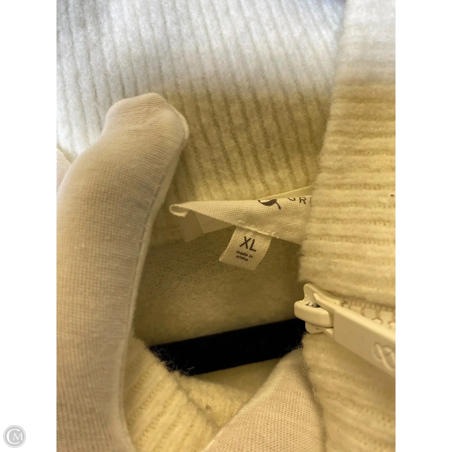 Sweater By Lou And Grey In Cream & Grey, Size: Xl