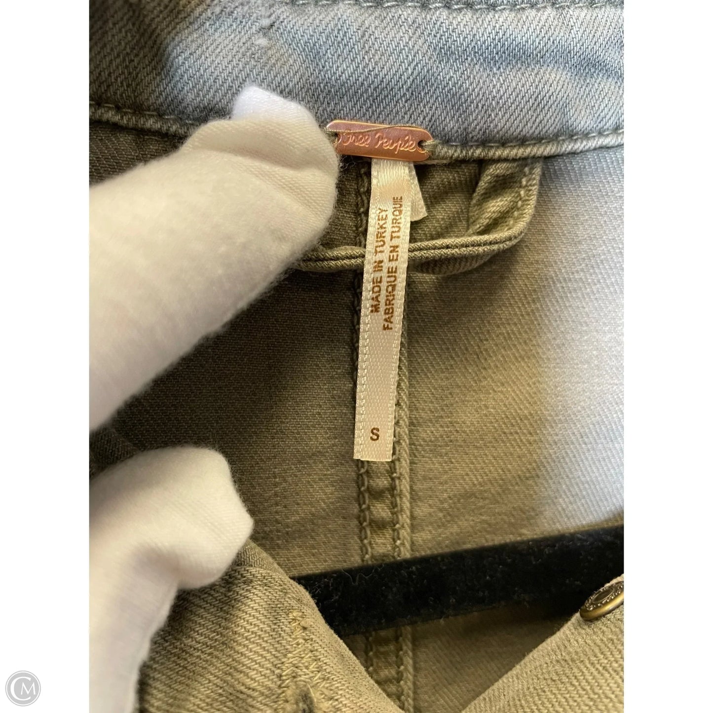 Jacket Denim By Free People In Green, Size: S