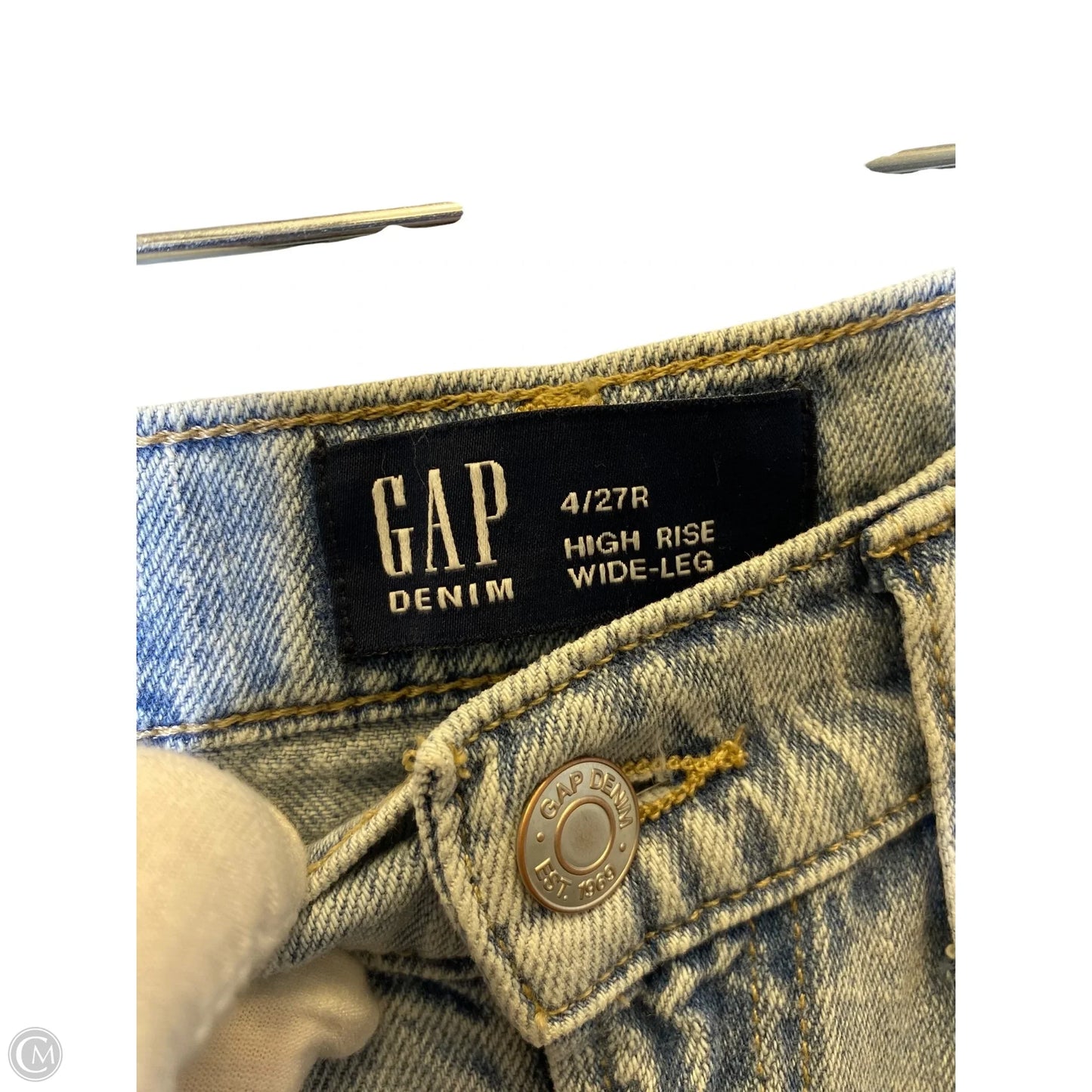 Jeans Wide Leg By Gap In Blue Denim, Size: 4