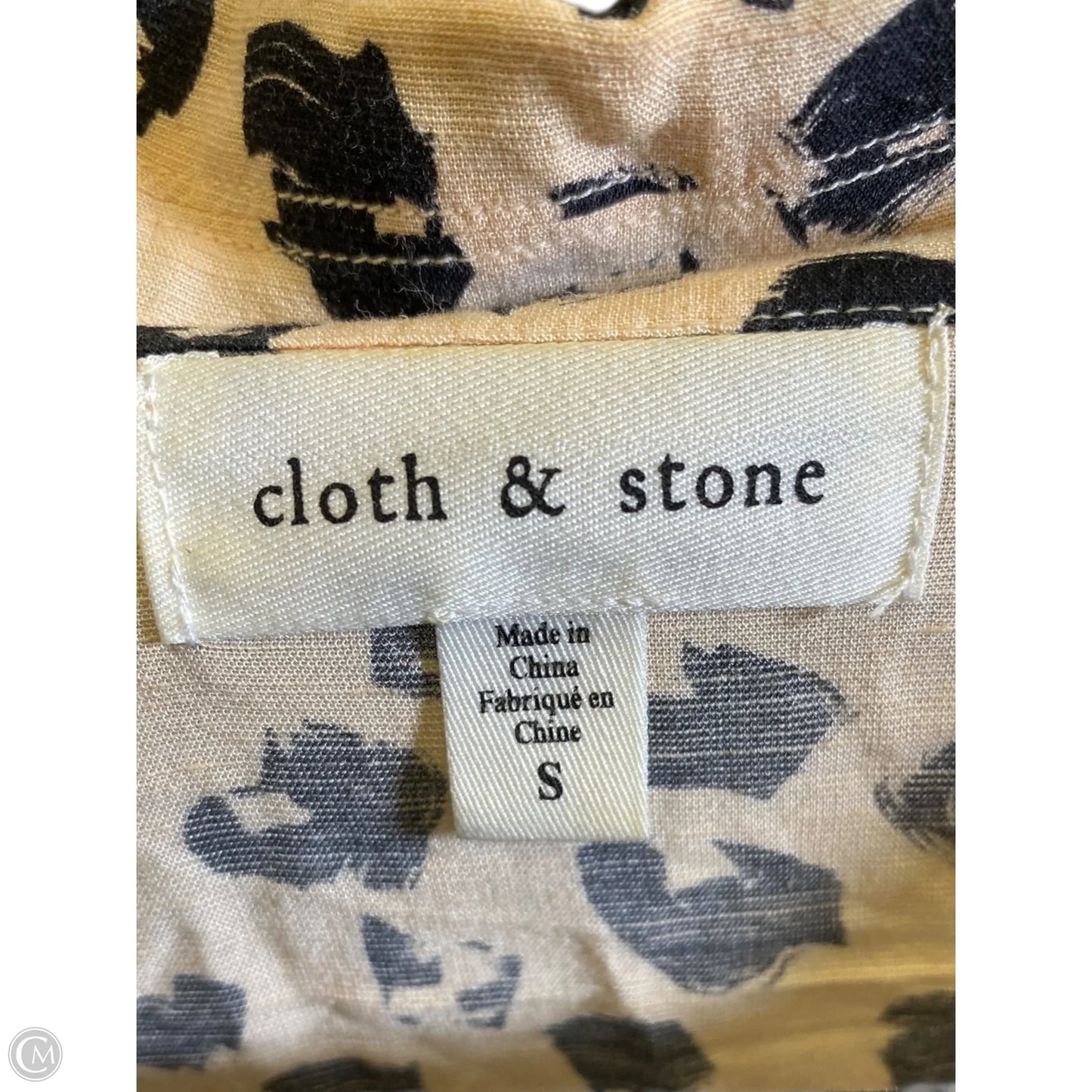Top Sleeveless By Cloth & Stone In Black & Cream, Size: S