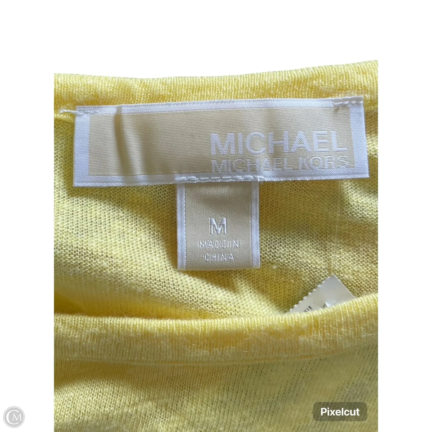 Top Sleeveless Designer By Michael Kors In Yellow, Size: M