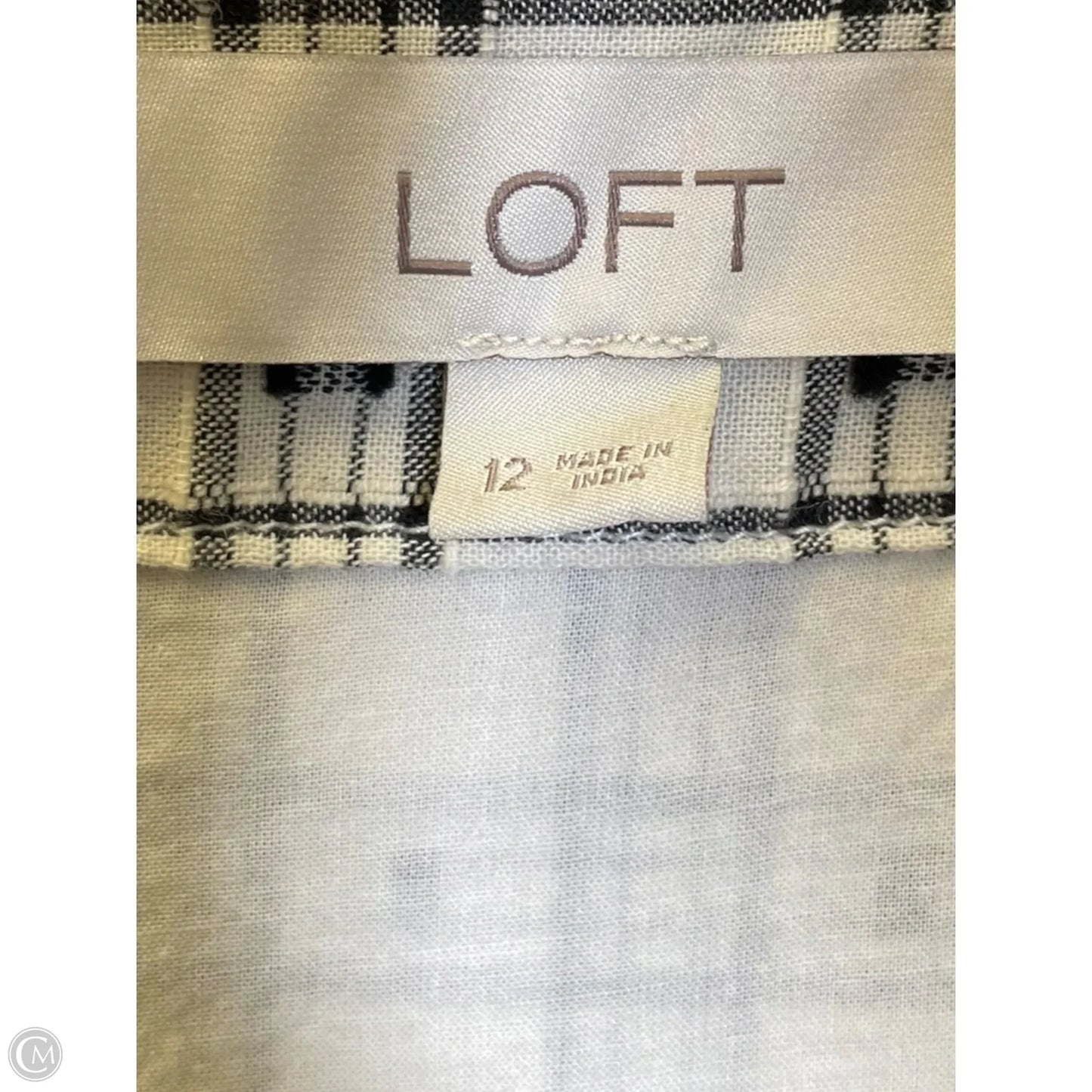 Dress Casual Maxi By Loft In Black & Cream, Size: 12