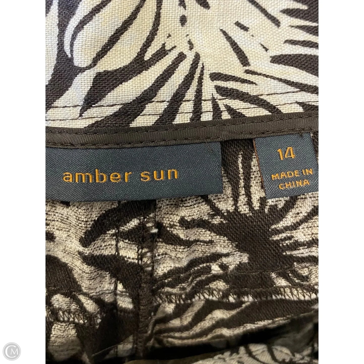 Pants Other By Amber Sun In Brown & Cream, Size: 14