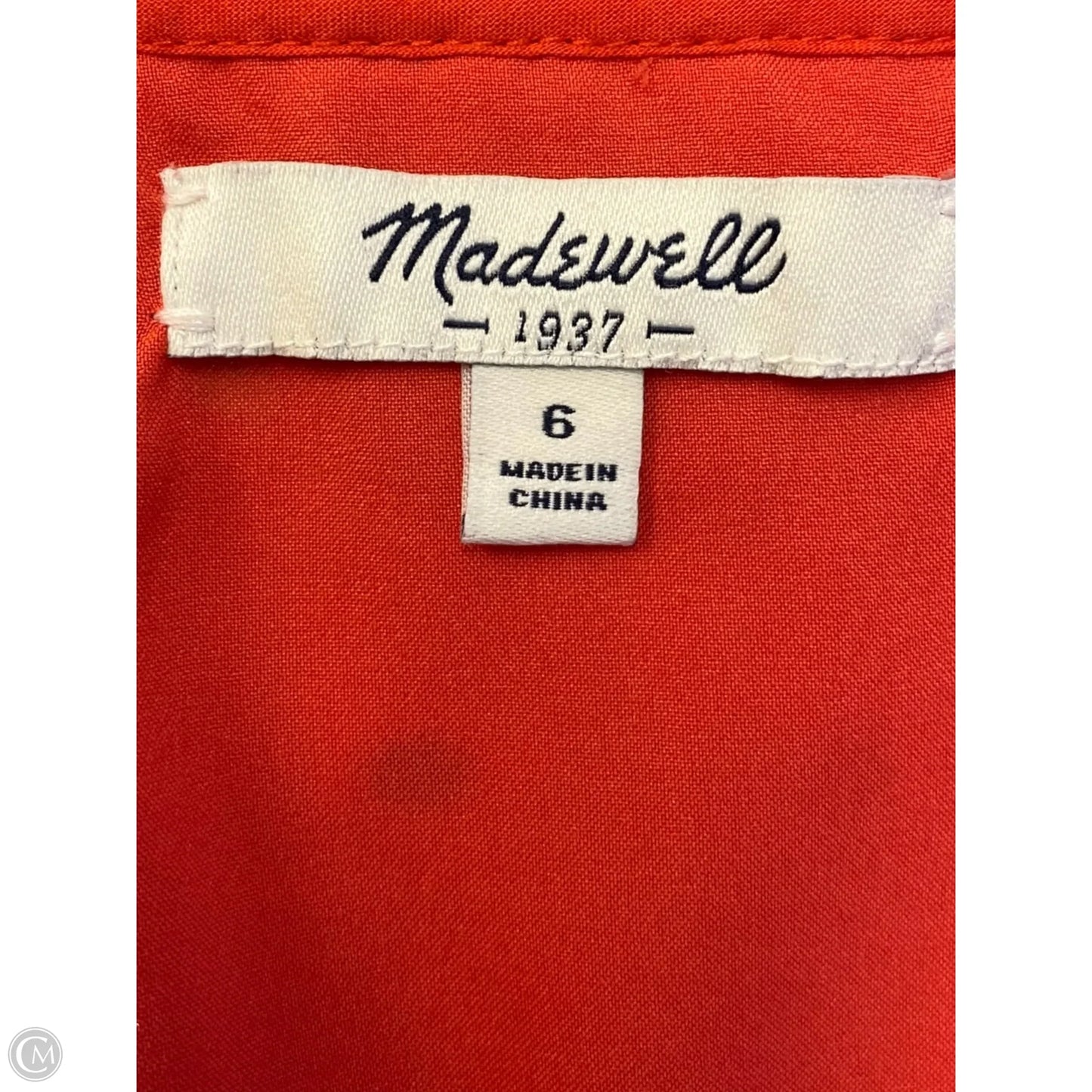 Dress Casual Midi By Madewell In Orange, Size: 6