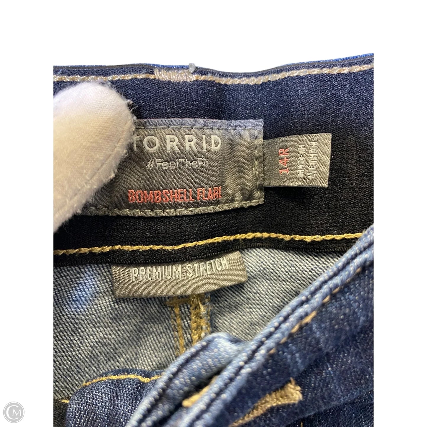 Jeans Flared By Torrid In Blue Denim, Size: 14