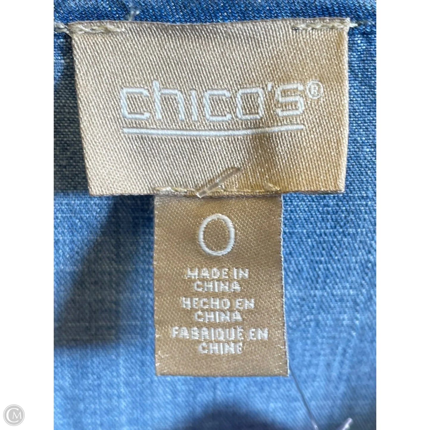 Dress Casual Midi By Chicos In Blue Denim, Size: S