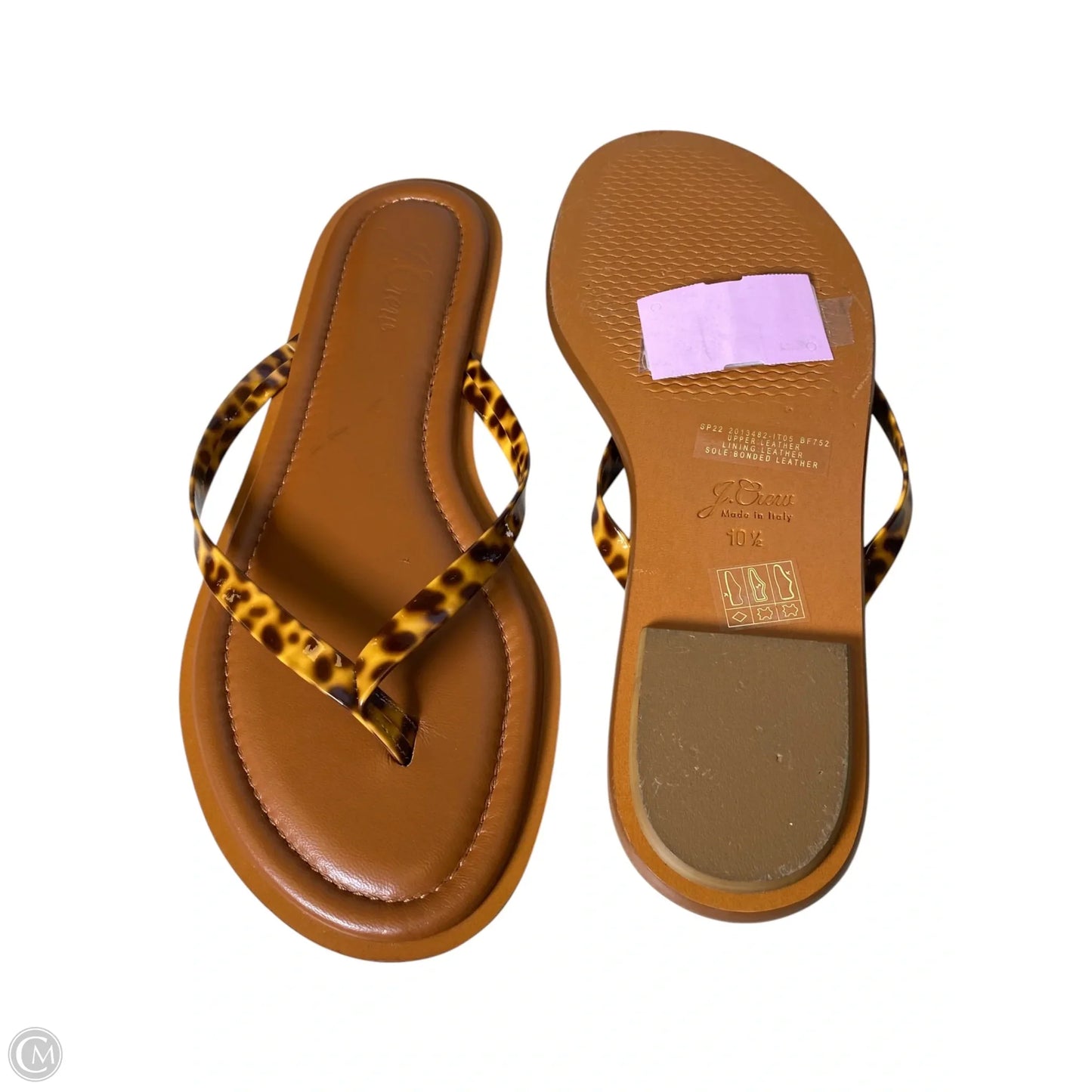 Sandals Flats By J. Crew In Animal Print, Size: 10.5