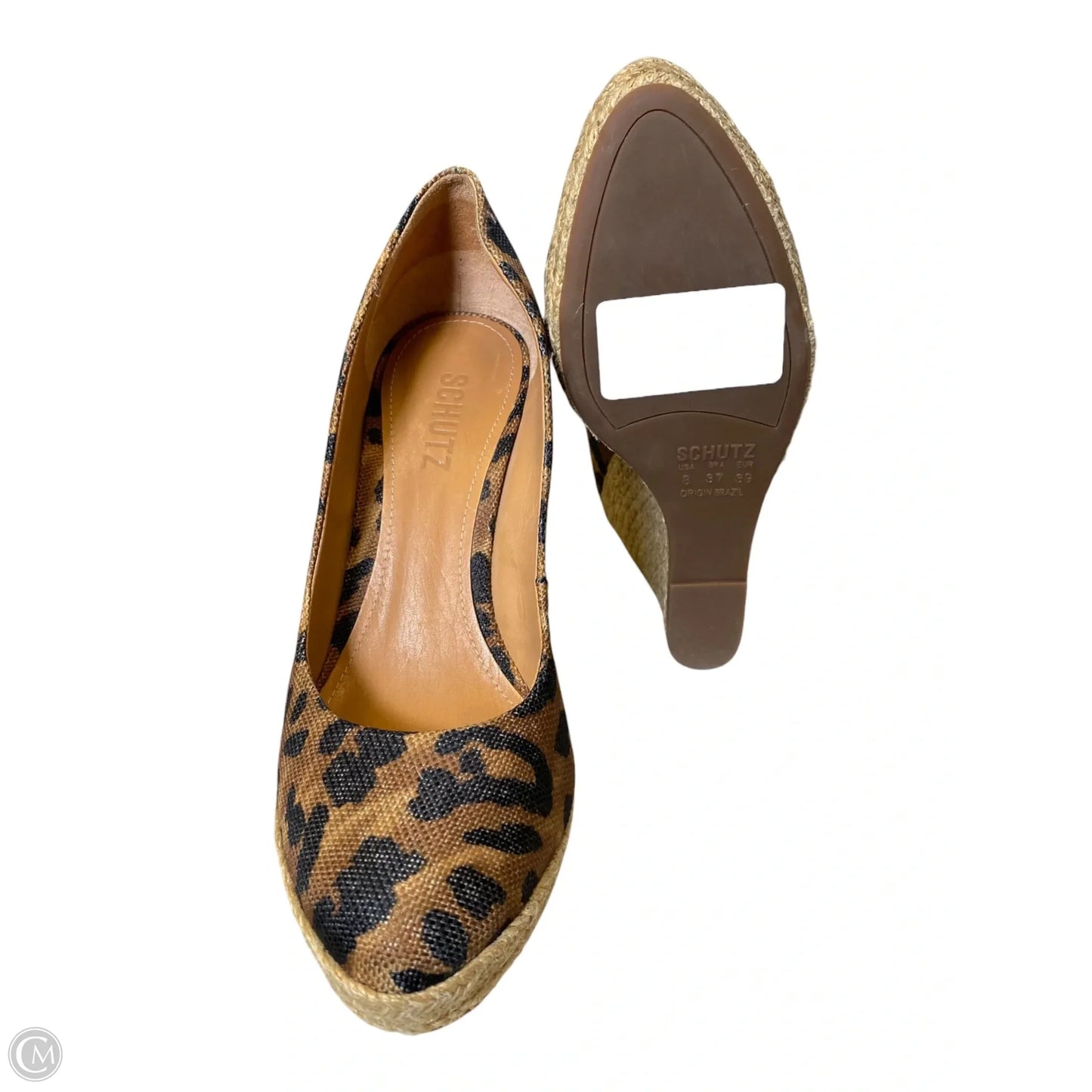 Shoes Heels Wedge By Schutz In Animal Print, Size: 8