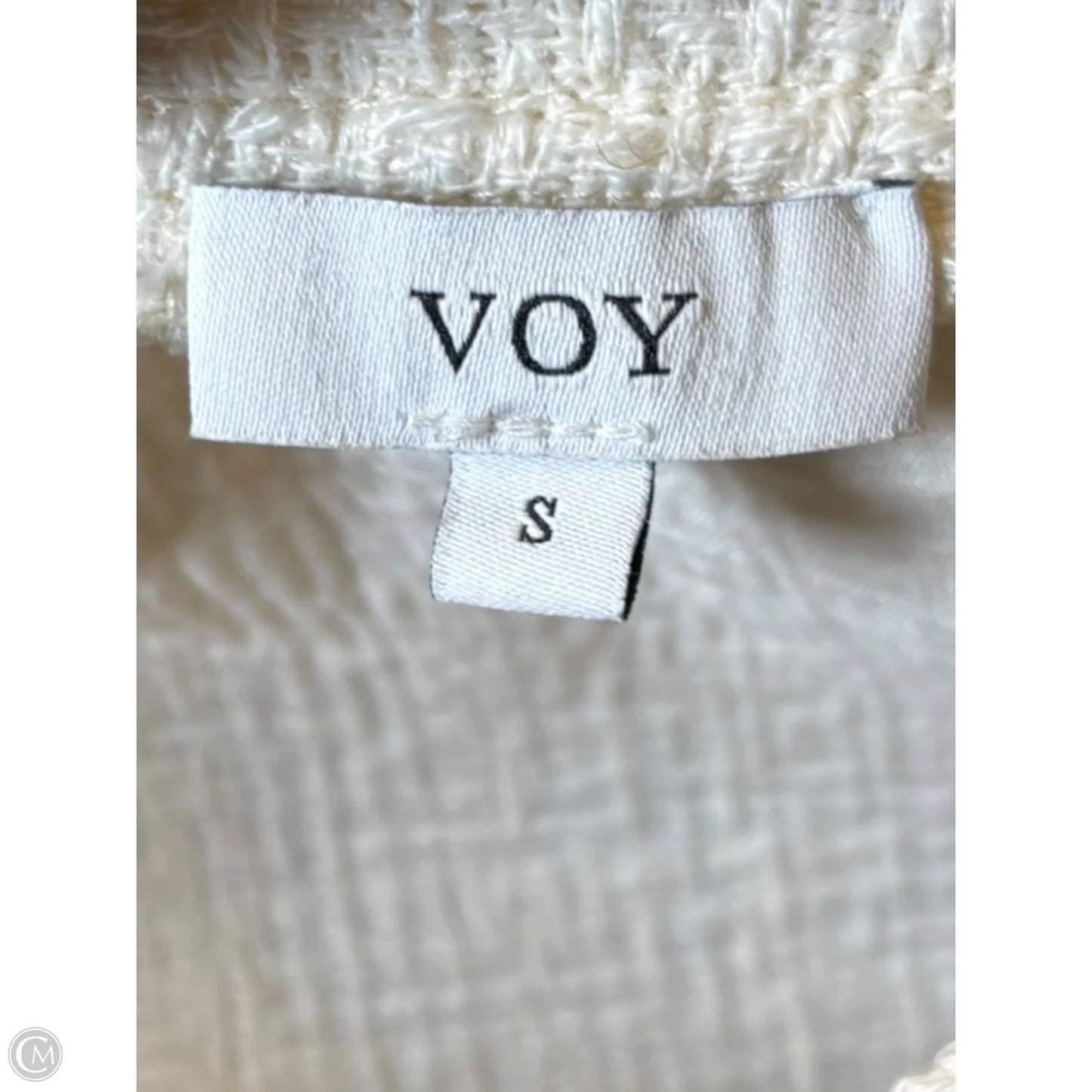 Top Short Sleeve By Voy In Cream, Size: S