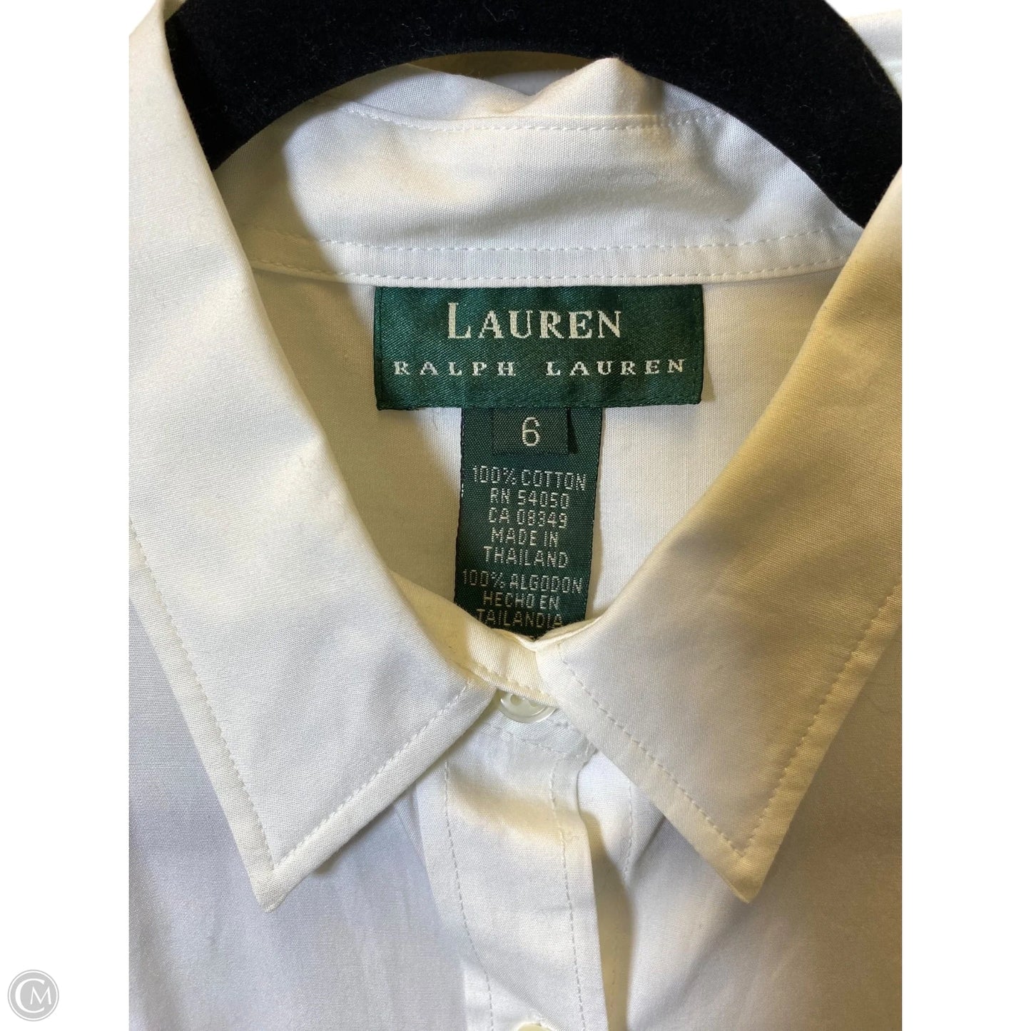 Blouse Long Sleeve By Ralph Lauren In White, Size: 6