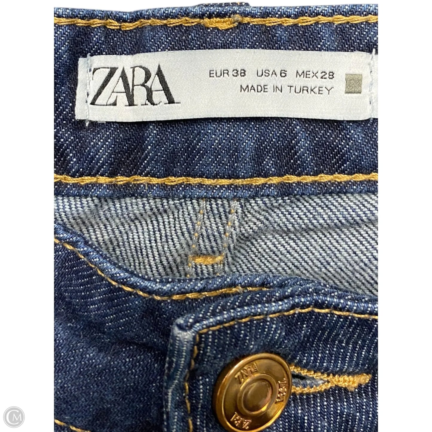 Jeans Wide Leg By Zara In Blue Denim, Size: 6