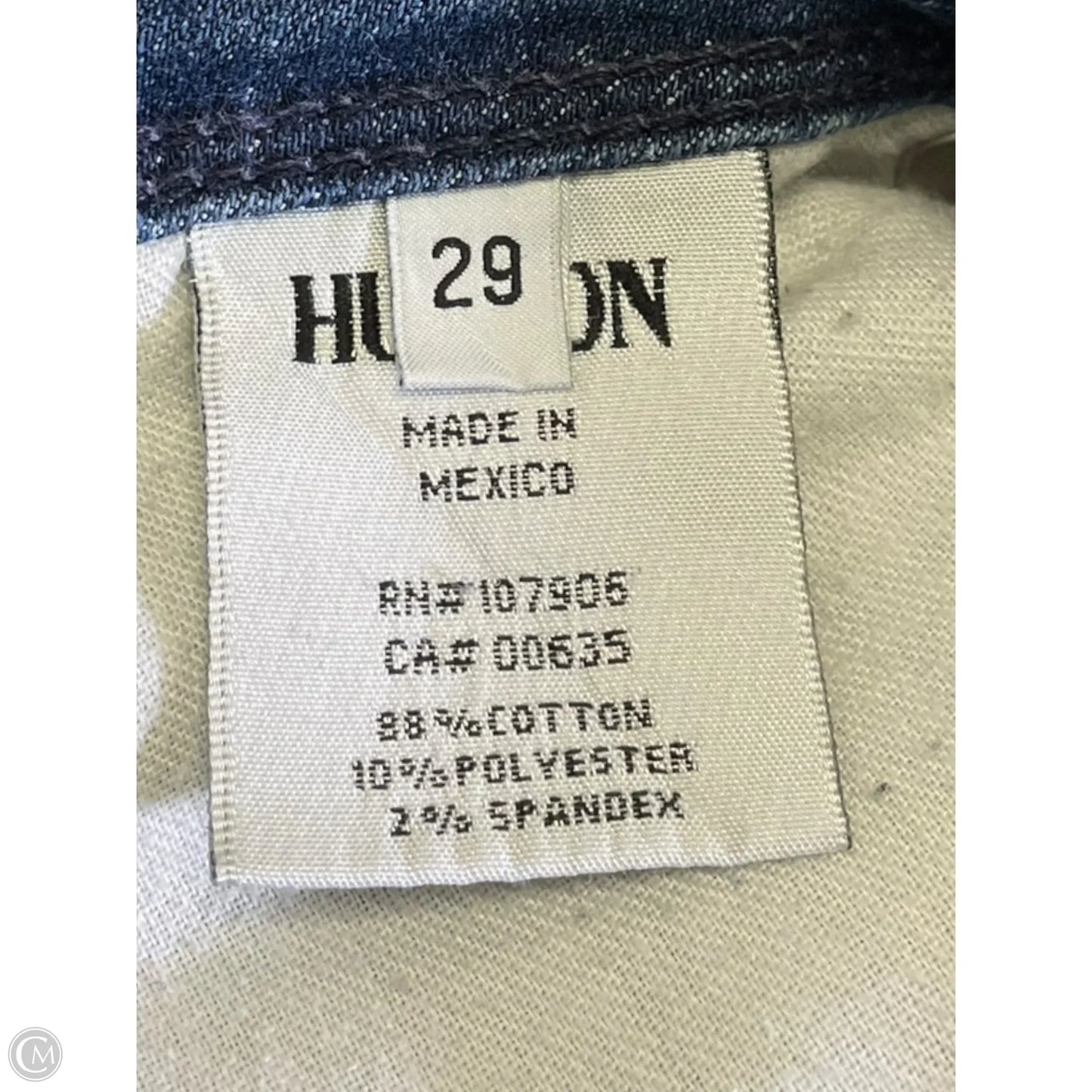 Jeans Skinny By Hudson In Blue Denim, Size: 8