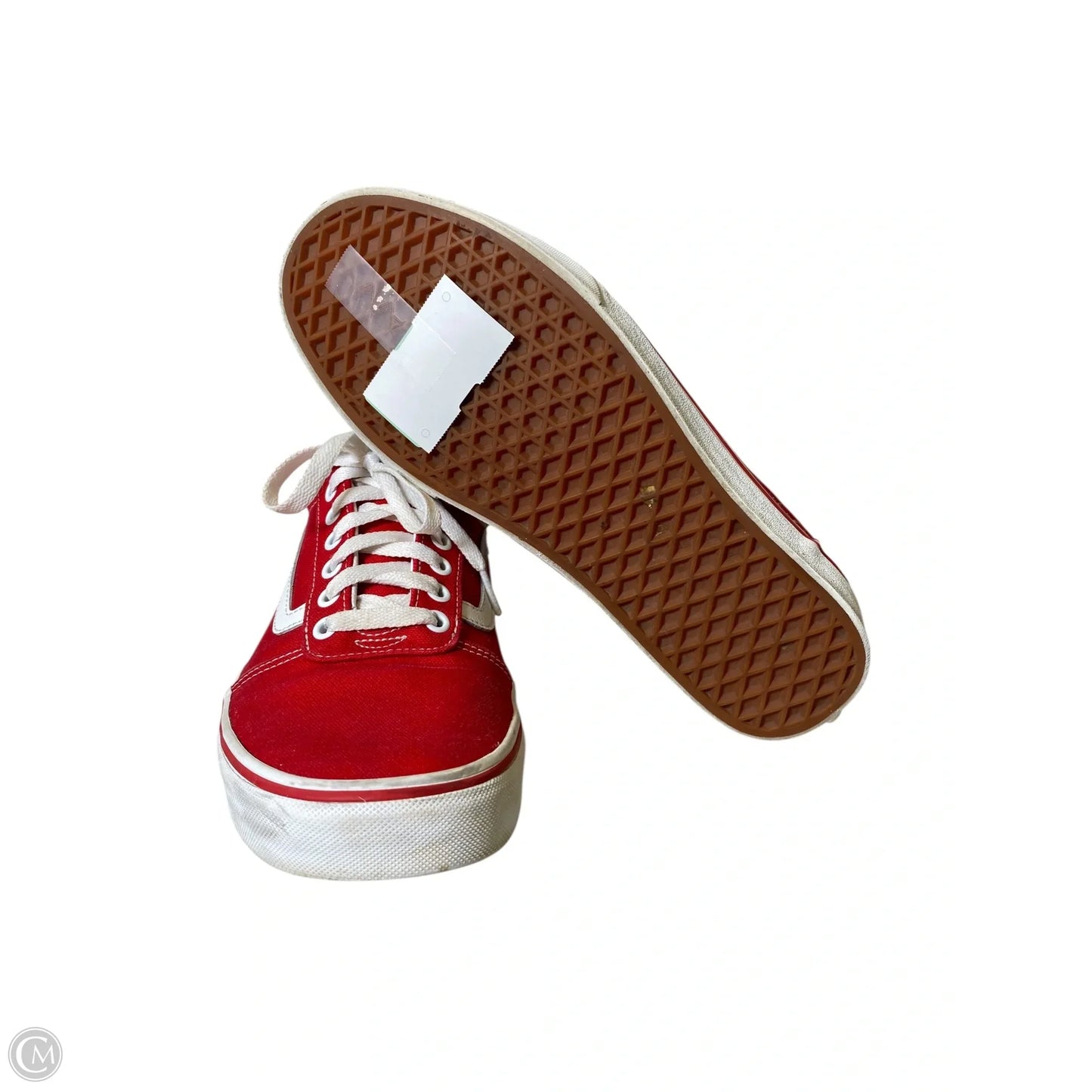 Shoes Sneakers By Vans In Red & White, Size: 12