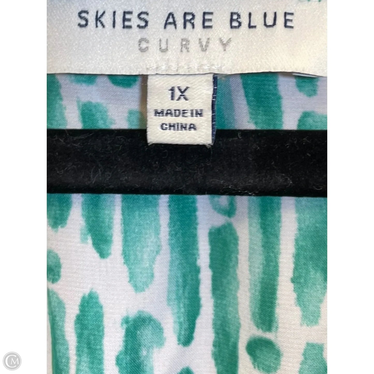 Dress Casual Maxi By Skies Are Blue In Green & White, Size: 1x