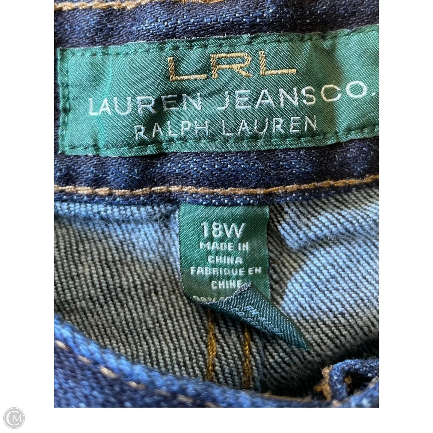 Skirt Midi By Lauren By Ralph Lauren In Blue Denim, Size: 18