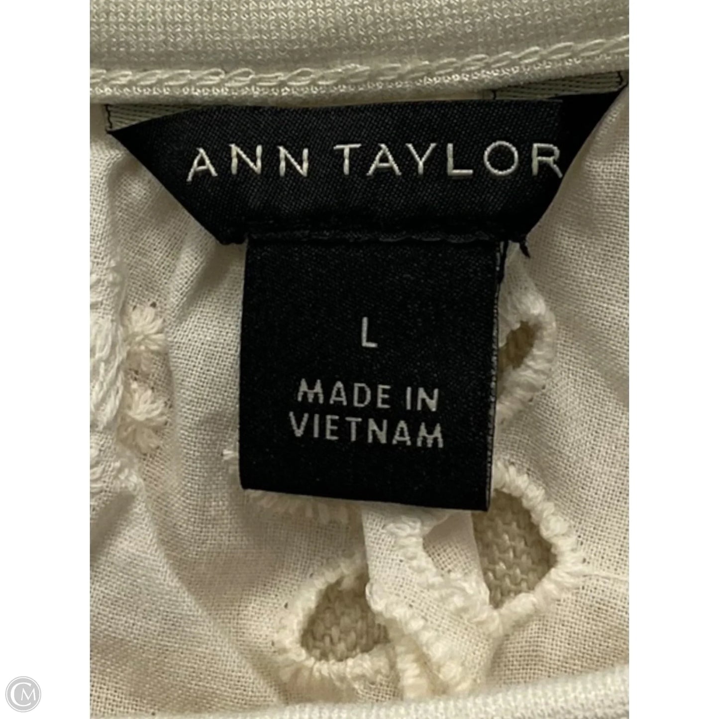Top Long Sleeve By Ann Taylor In Cream, Size: L