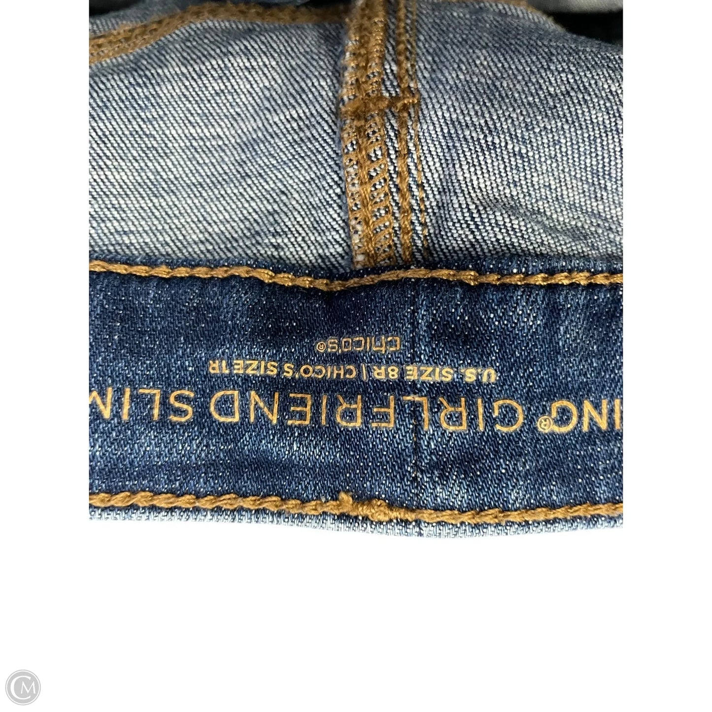 Jeans Straight By Chicos In Blue Denim, Size: 8