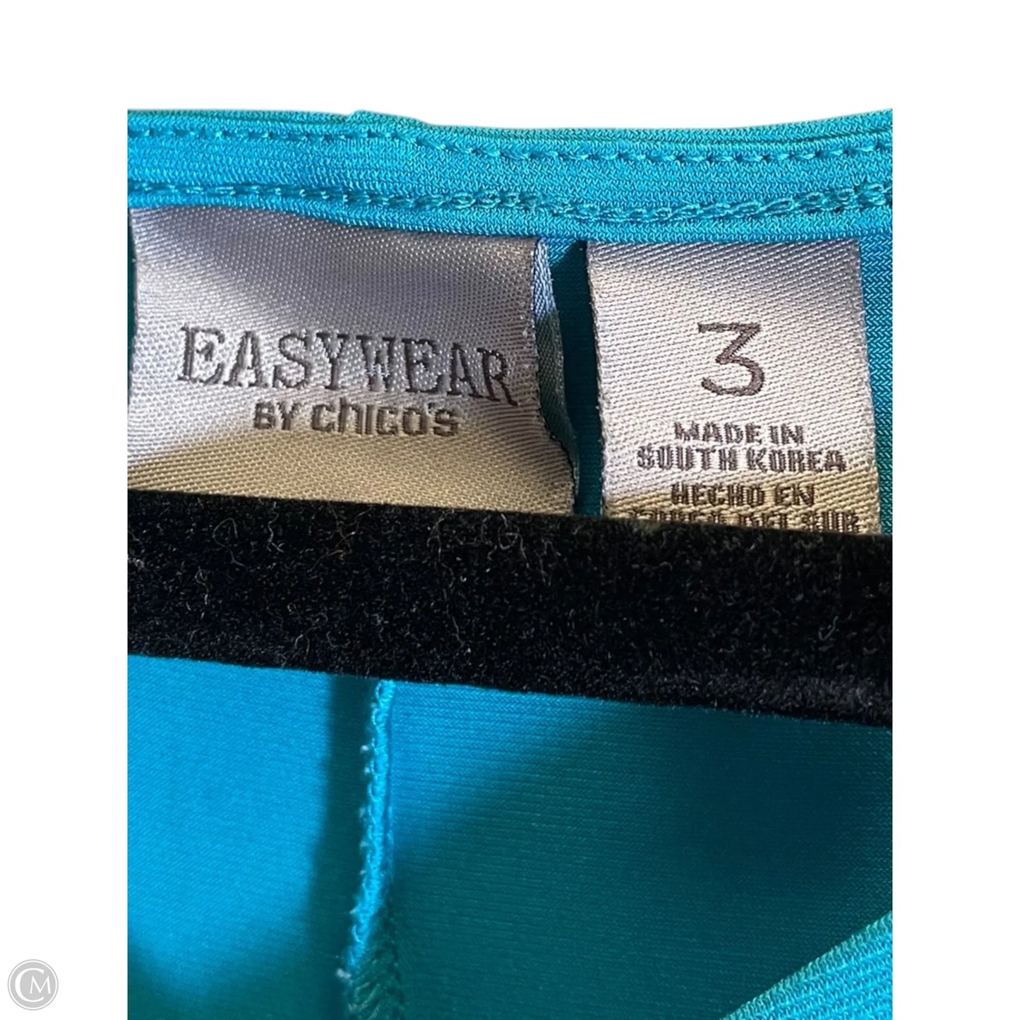 Top 3/4 Sleeve By Chicos In Aqua, Size: Xl