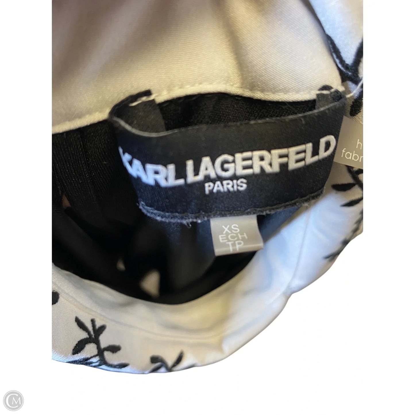 Blouse Designer By Karl Lagerfeld In Black & White, Size: Xs