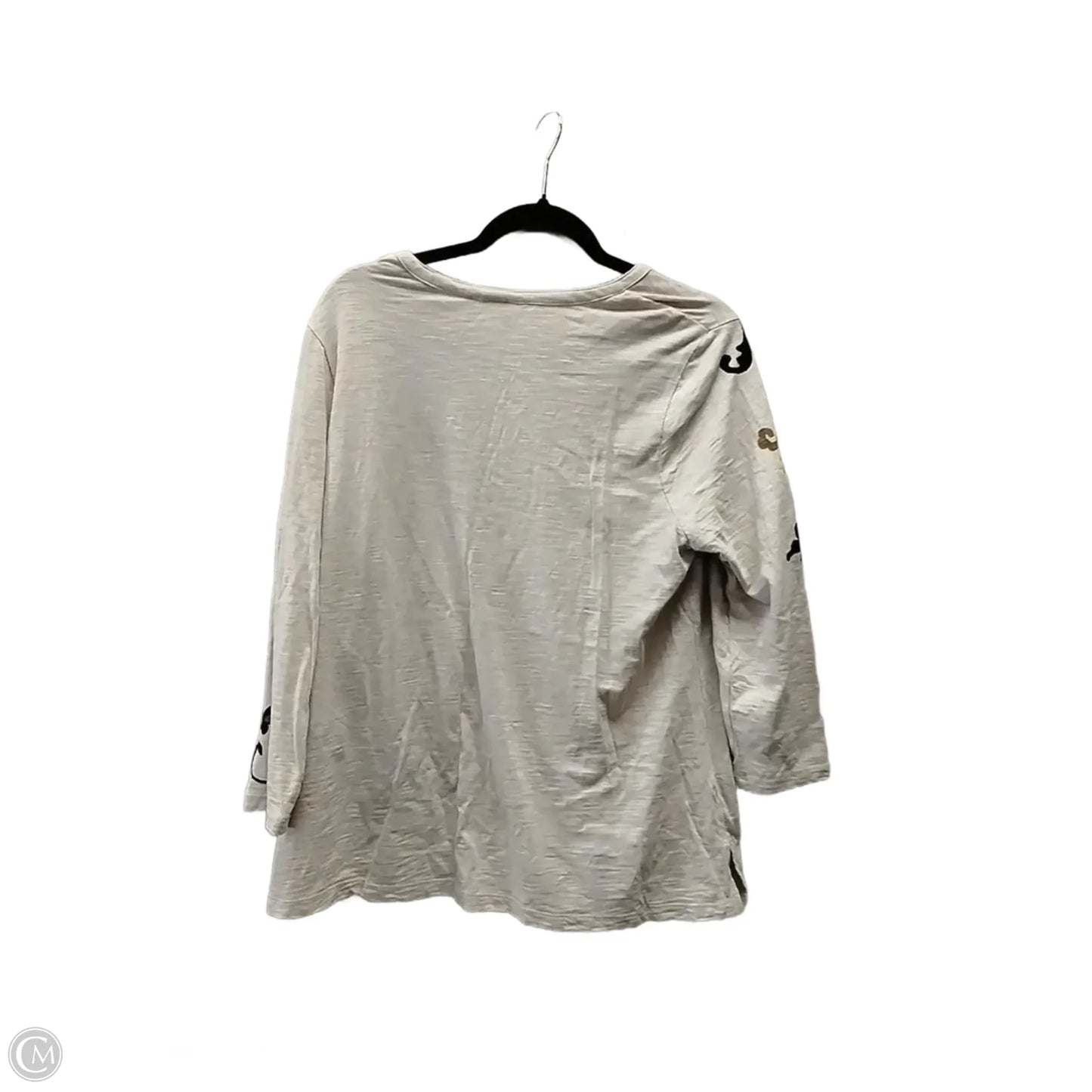 Top 3/4 Sleeve By Chicos In Beige, Size: L
