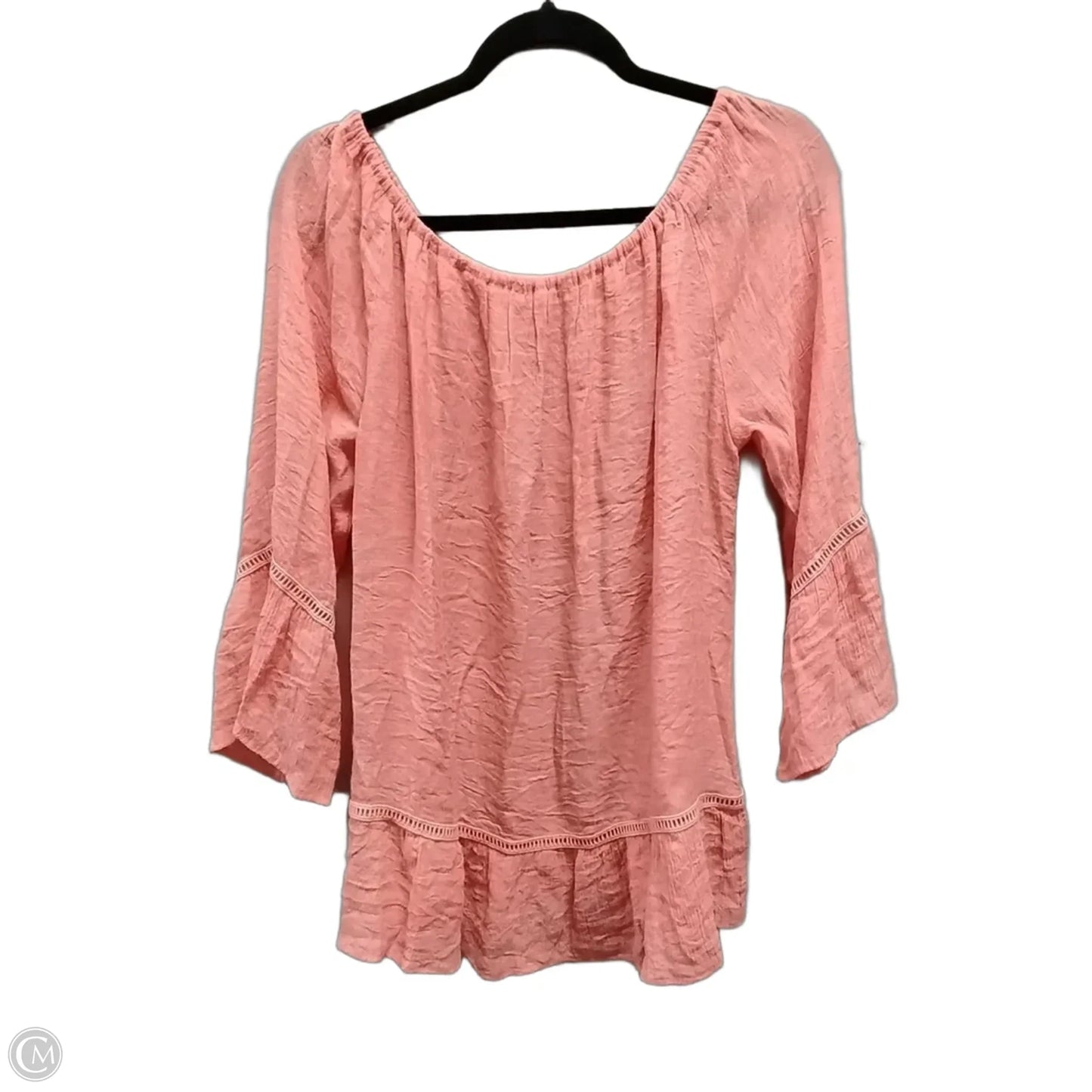 Blouse Long Sleeve By Clothes Mentor In Peach, Size: Xl