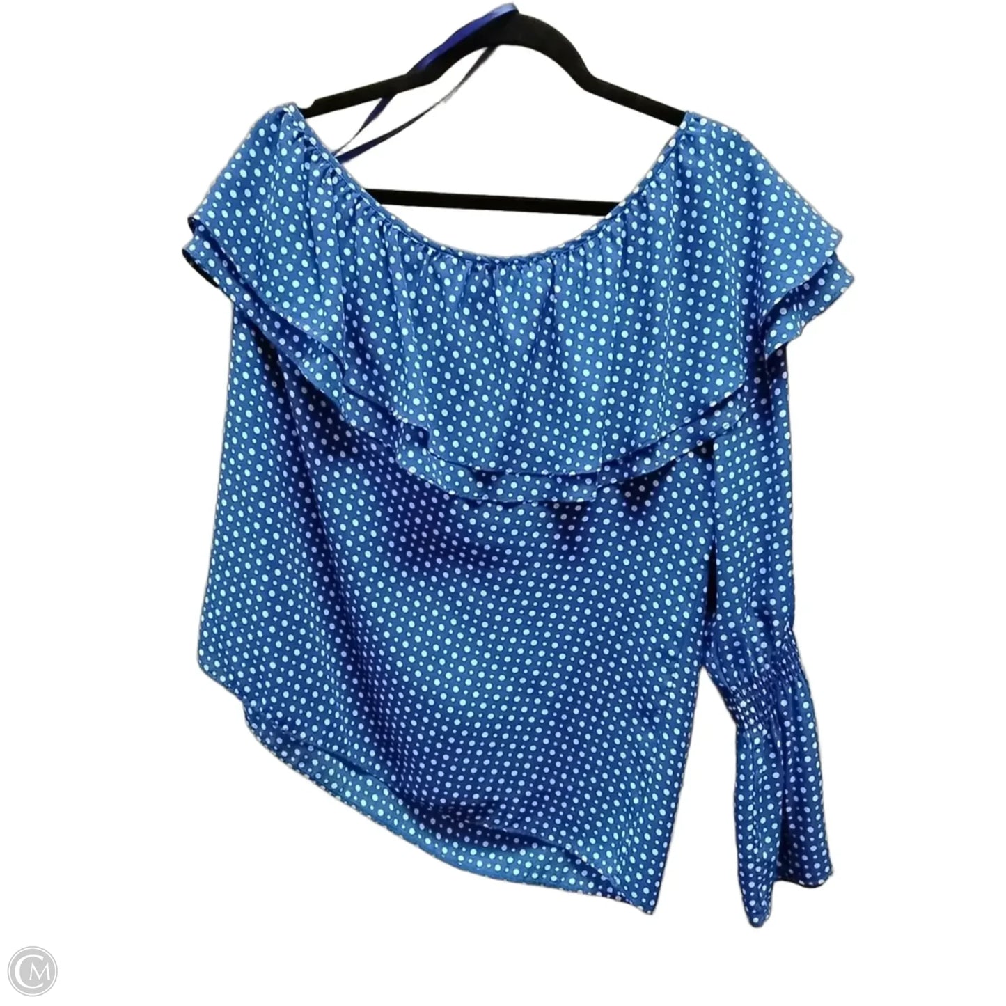 Blouse Long Sleeve By Michael By Michael Kors In Polkadot Pattern, Size: Xl