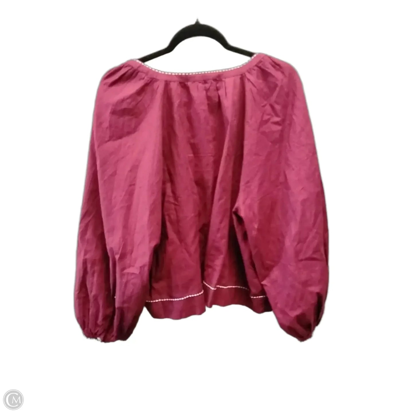 Blouse Long Sleeve By Loft In Purple, Size: Xxl