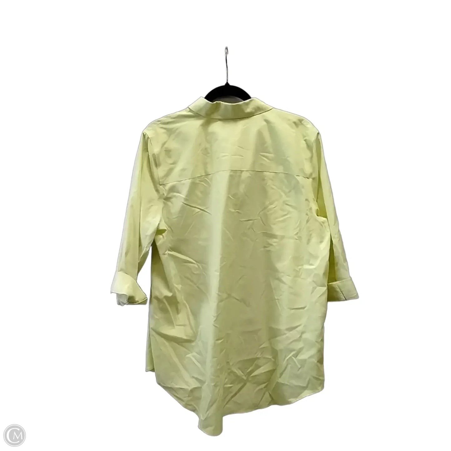 Blouse 3/4 Sleeve By Chicos In Yellow, Size: Xl