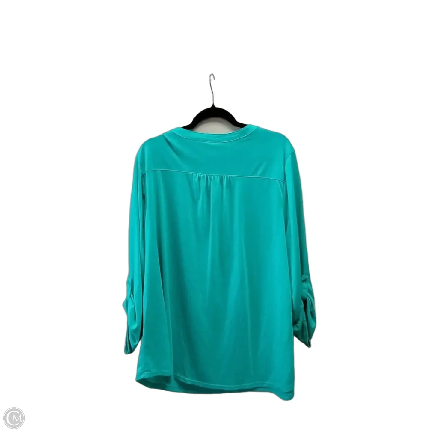 Top Long Sleeve By Faded Glory In Aqua, Size: 3x
