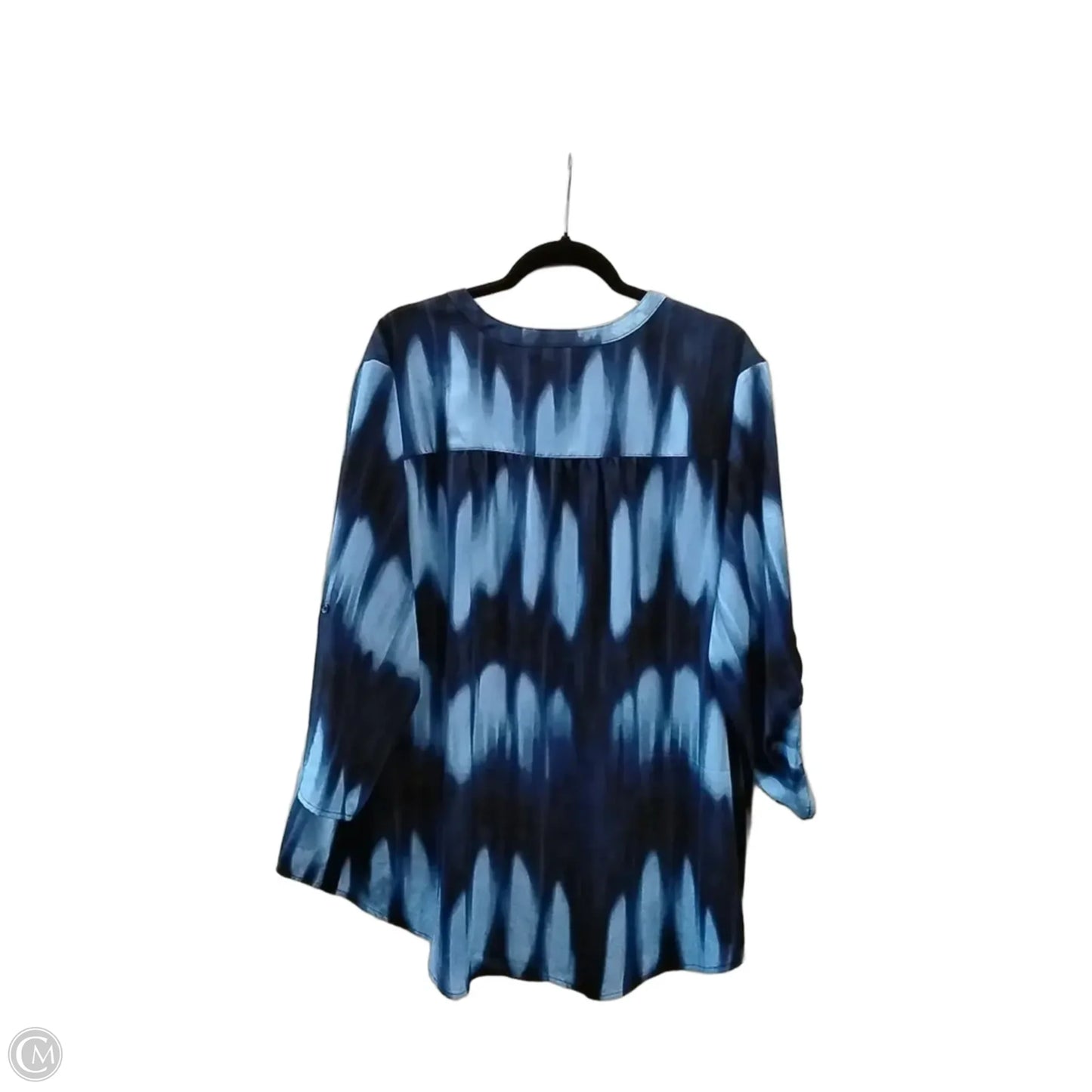 Blouse Long Sleeve By Faded Glory In Tie Dye Print, Size: 3x