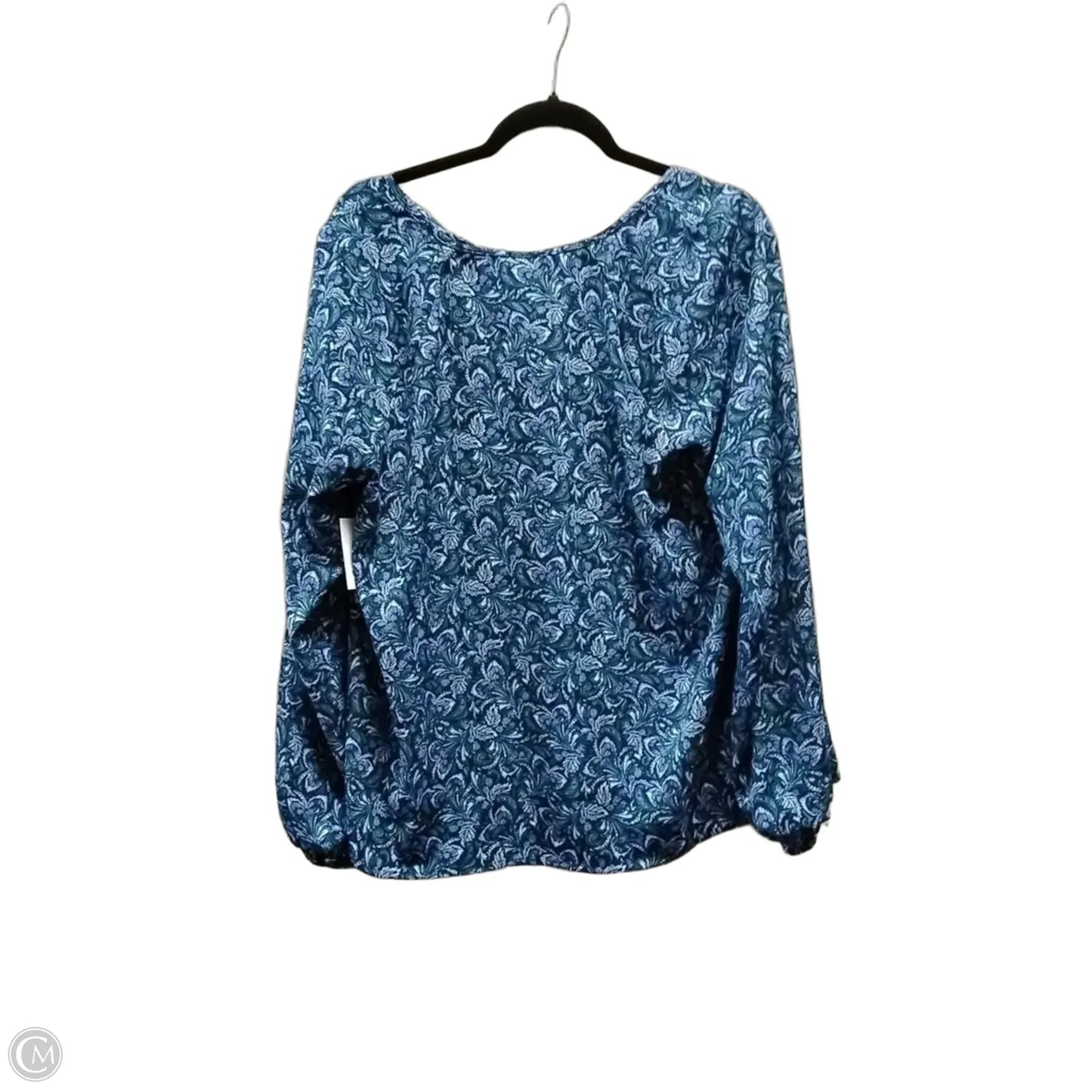 Blouse Long Sleeve By Croft And Barrow In Blue, Size: Xl