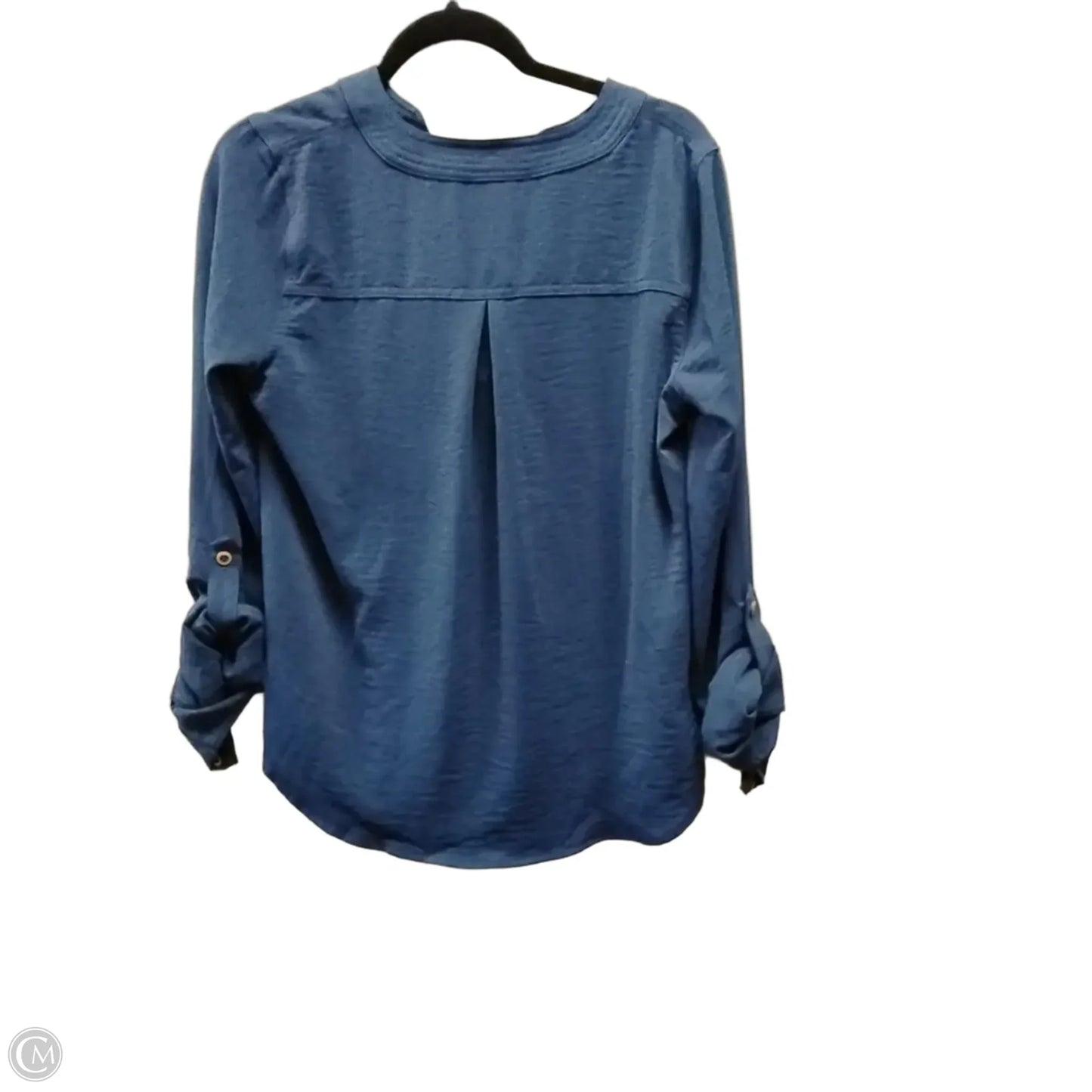 Blouse Long Sleeve By Blu Pepper In Navy, Size: M