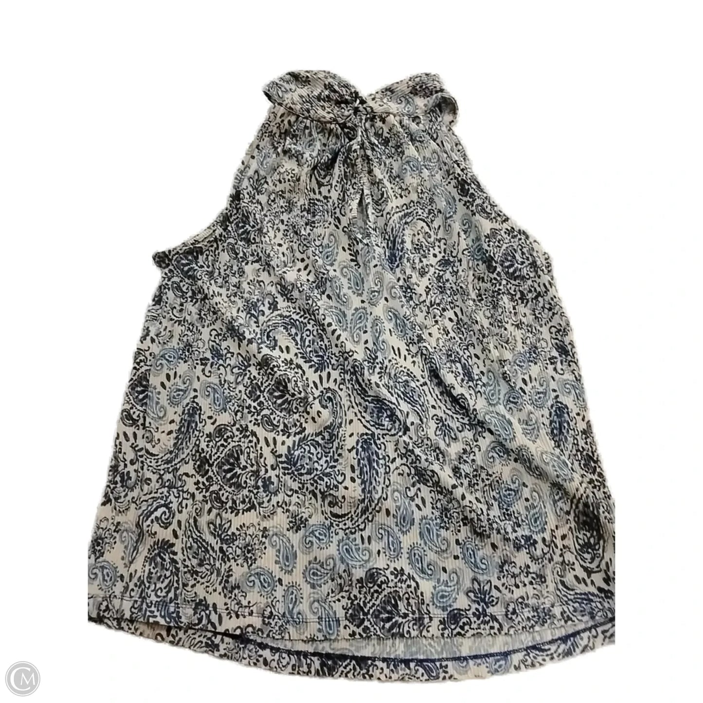 Top Sleeveless By Elle In Blue & White, Size: Xs