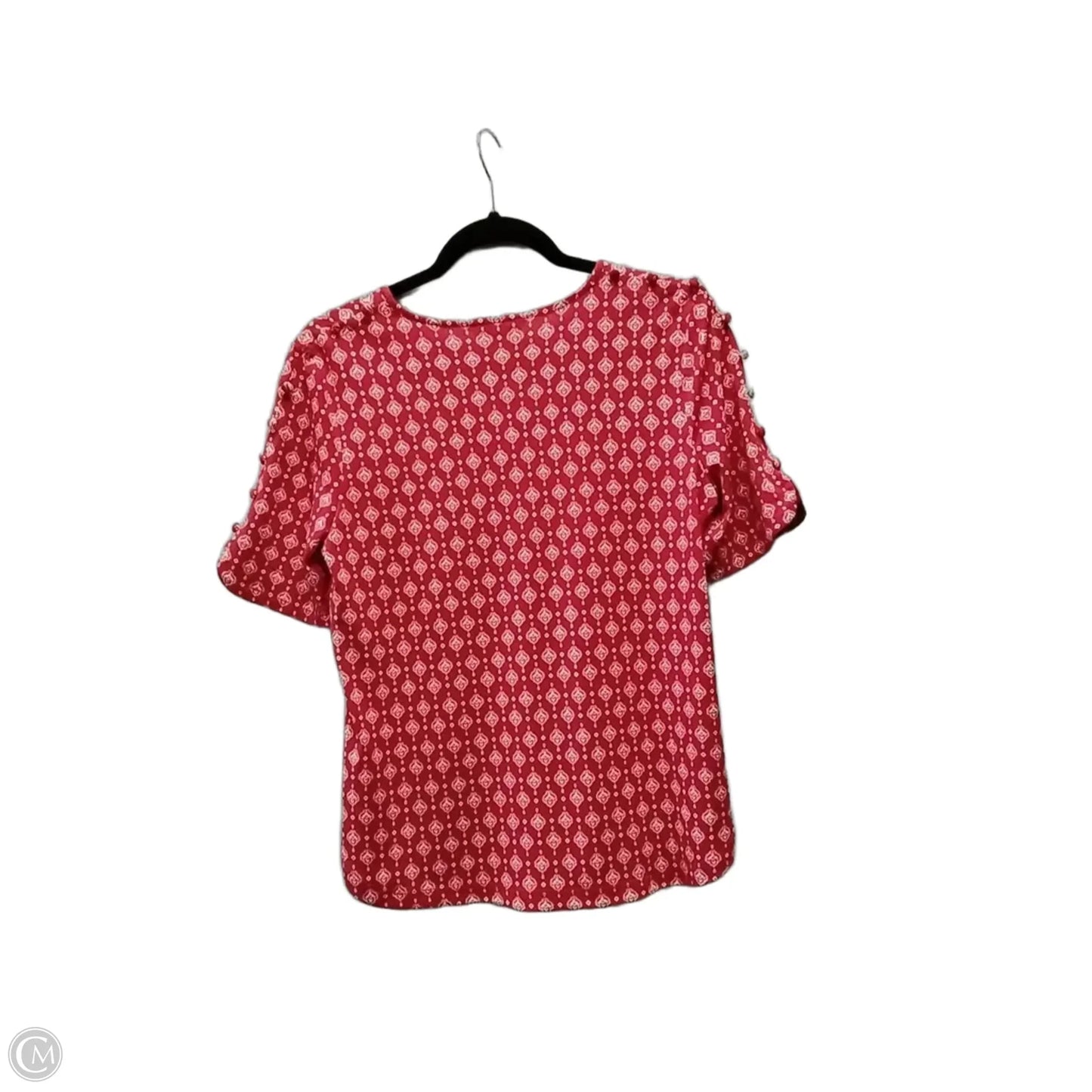 Top Short Sleeve By Liz Claiborne In Blue & Red & White, Size: S