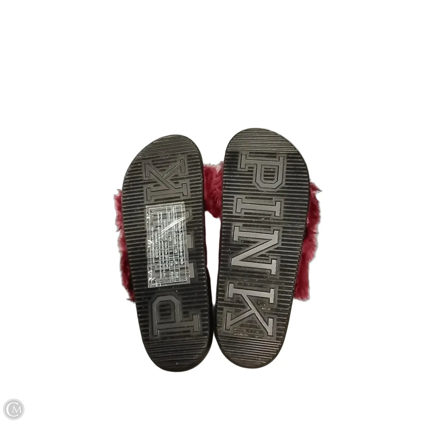 Slippers By Pink In Black & Purple, Size: 7