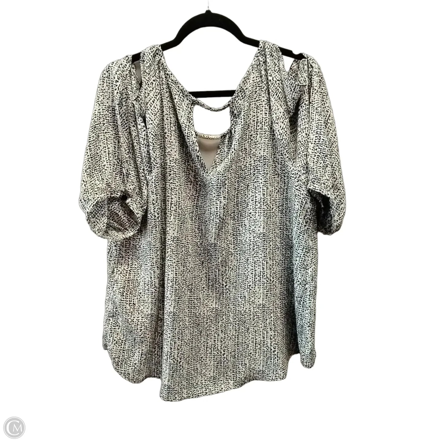 Blouse Long Sleeve By Cme In Polkadot Pattern, Size: 1x