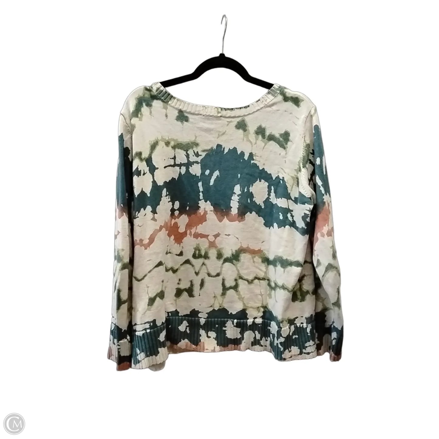 Sweater By Tribal In Tie Dye Print, Size: L