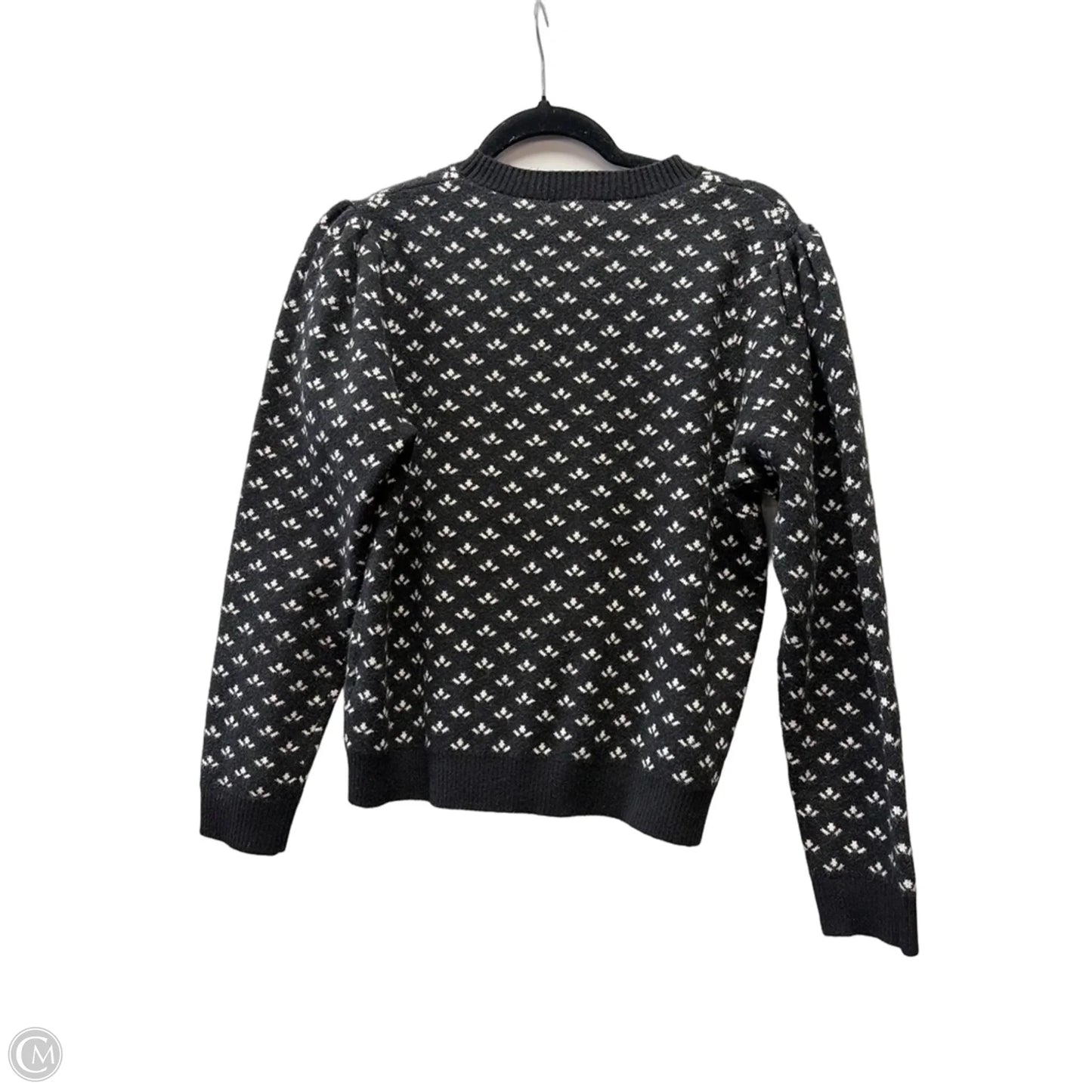 Sweater By Adrianna Papell In Black & White, Size: M